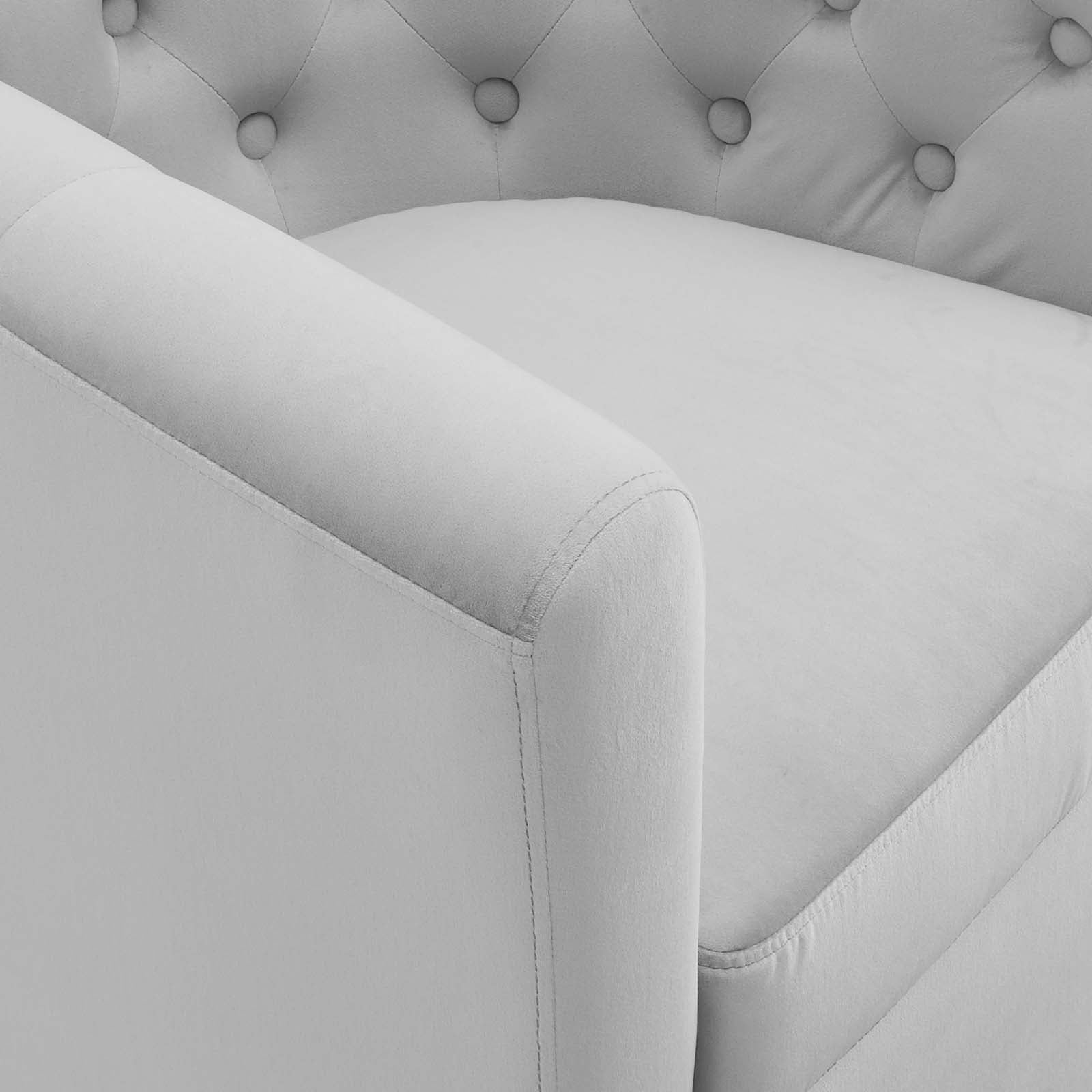 Modway Accent Chairs - Prospect Tufted Performance Velvet Swivel Armchair Light Gray