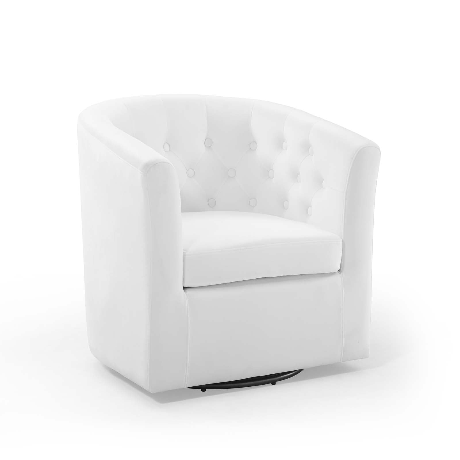Modway Accent Chairs - Prospect Tufted Performance Velvet Swivel Armchair White