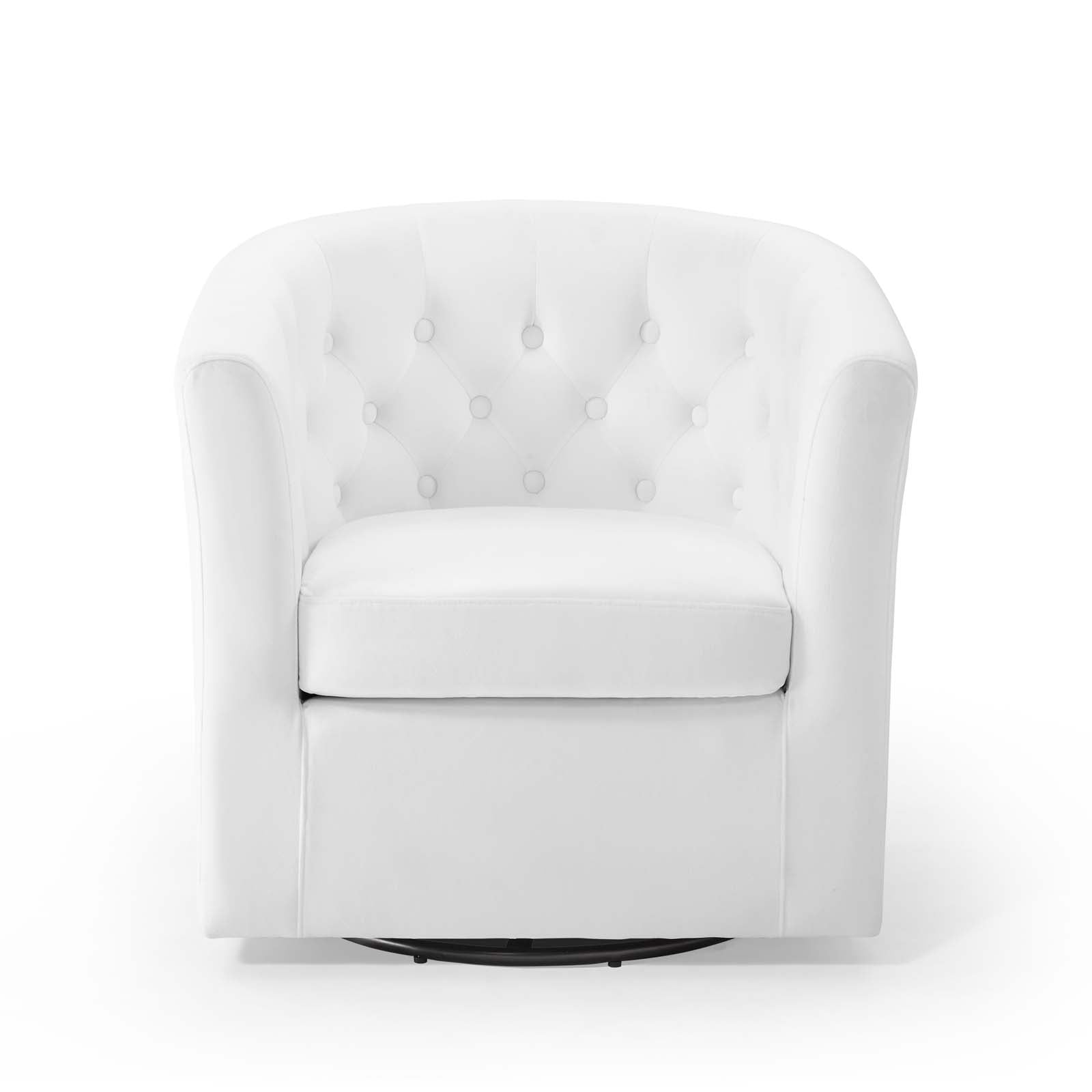 Modway Accent Chairs - Prospect Tufted Performance Velvet Swivel Armchair White