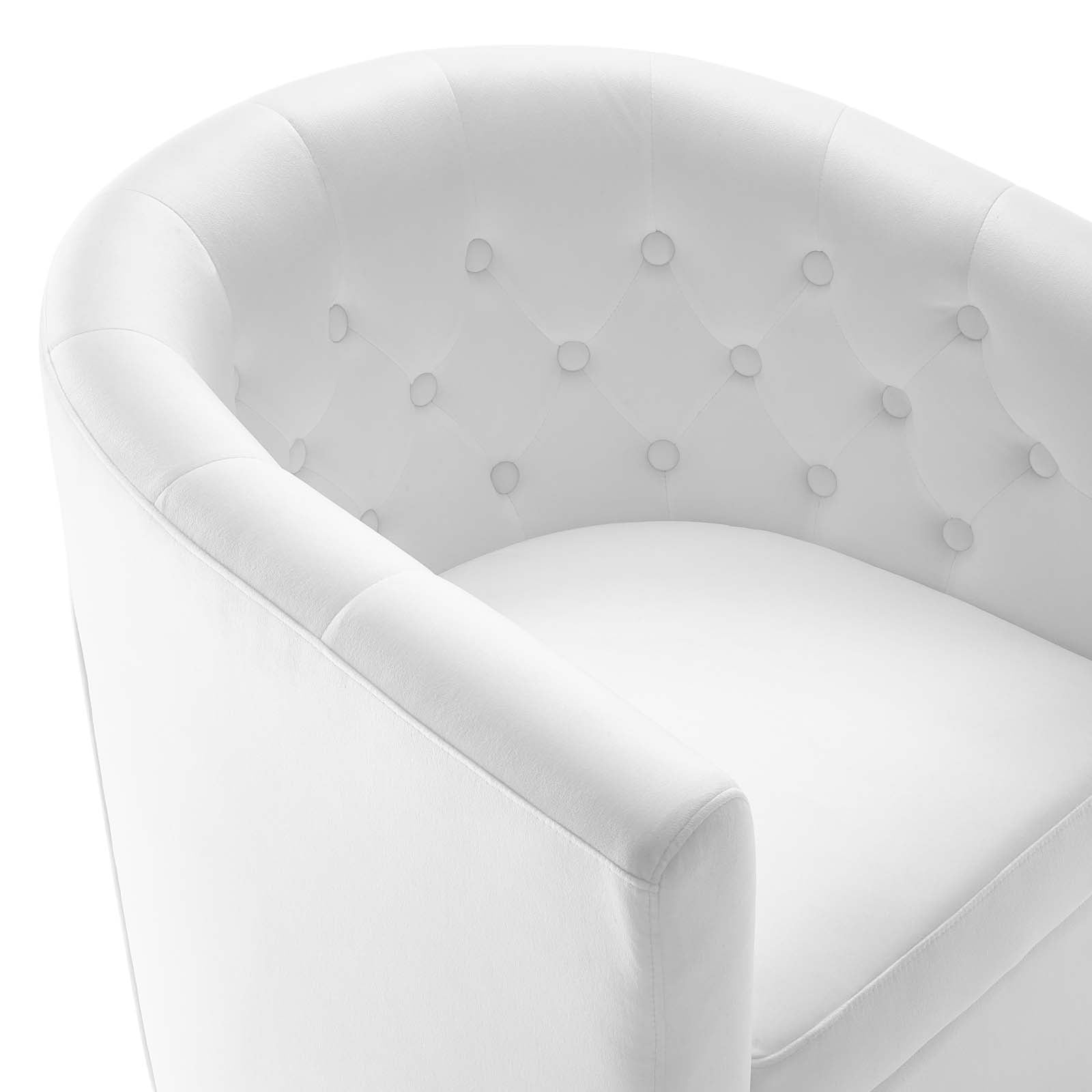 Modway Accent Chairs - Prospect Tufted Performance Velvet Swivel Armchair White