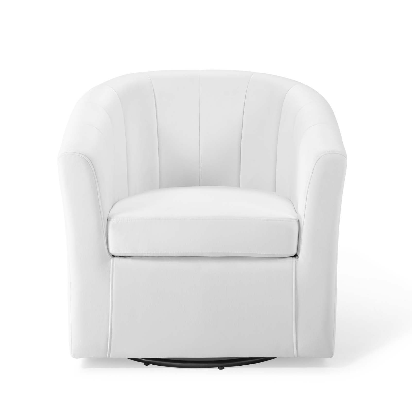 Modway Accent Chairs - Prospect Performance Velvet Swivel Armchair White