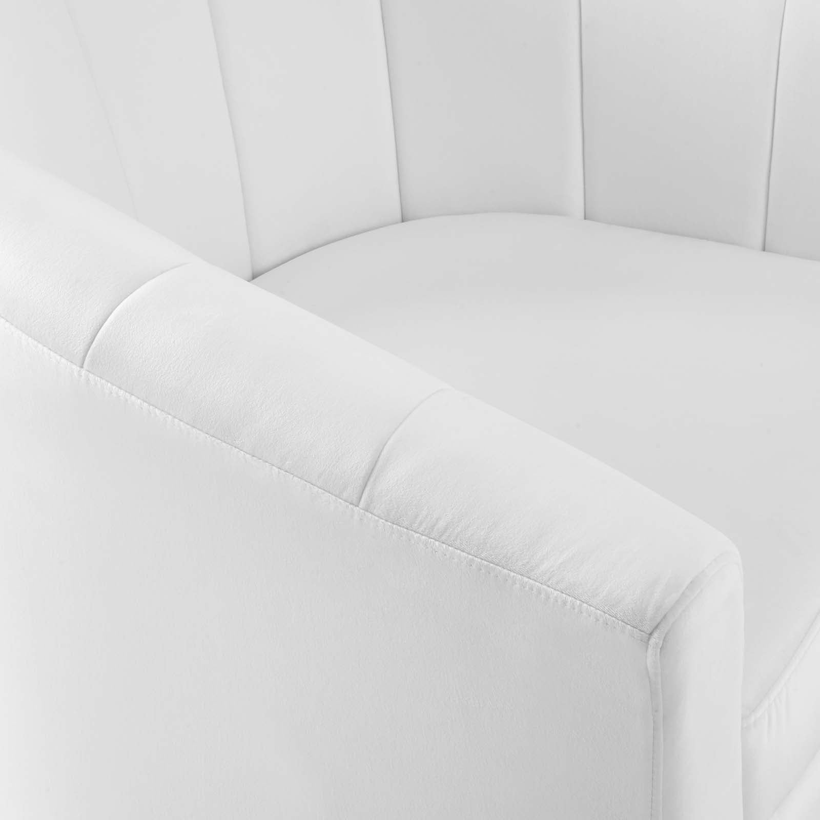 Modway Accent Chairs - Prospect Performance Velvet Swivel Armchair White