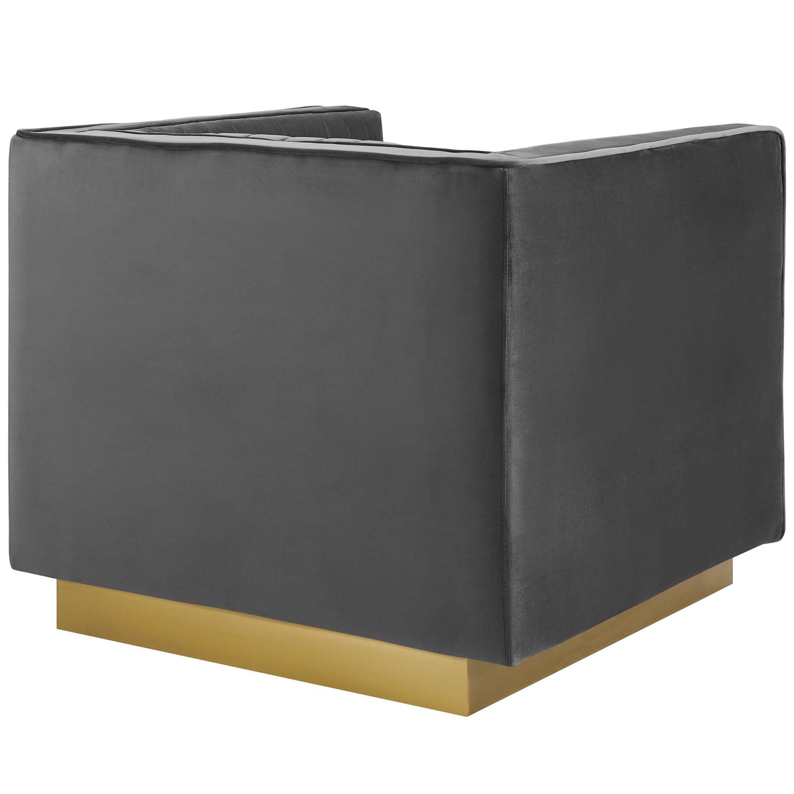 Modway Sofas & Couches - Sanguine Vertical Channel Tufted Upholstered Performance Velvet Sofa and Armchair Set Gray