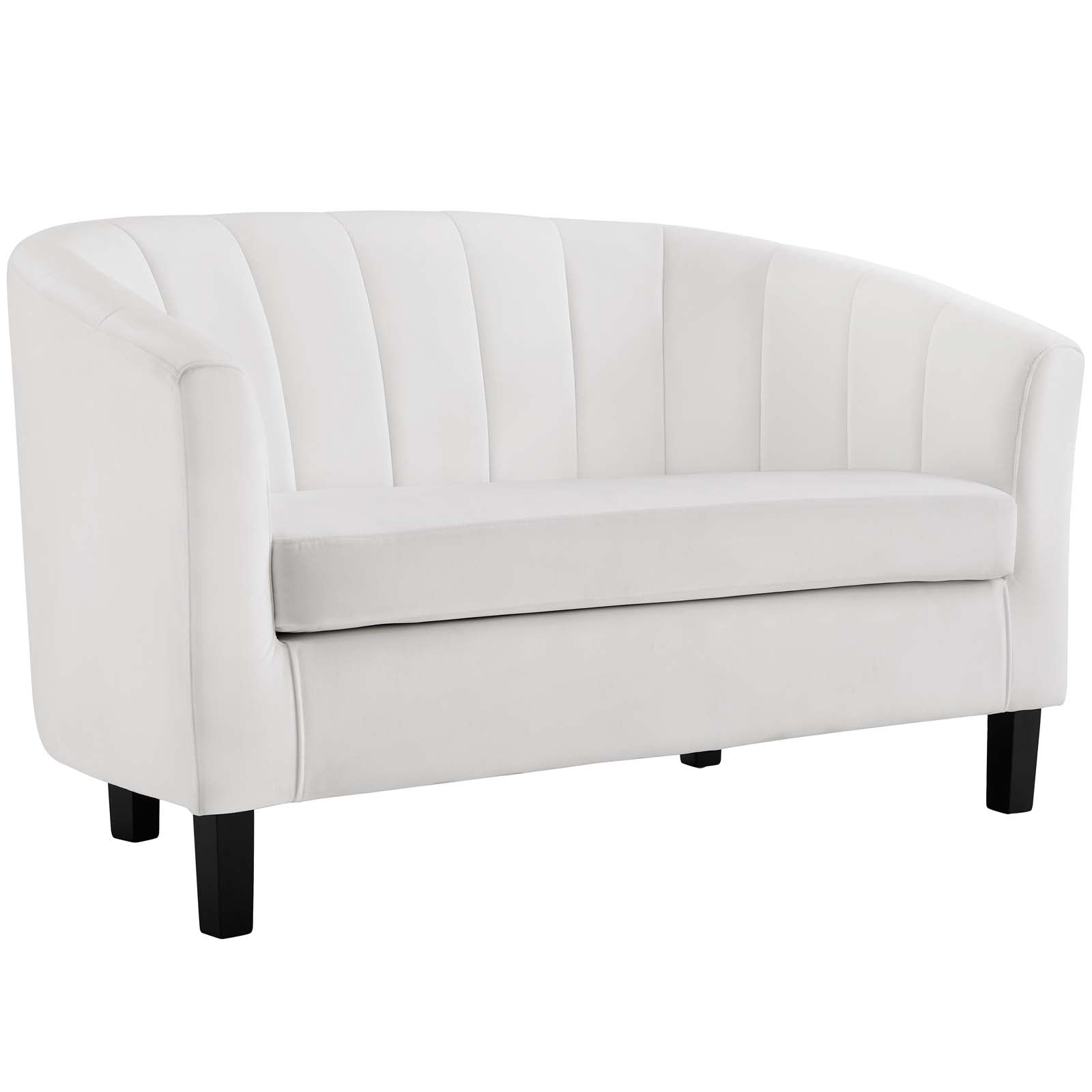 Modway Living Room Sets - Prospect Channel Tufted 3 Piece Performance Velvet Set White