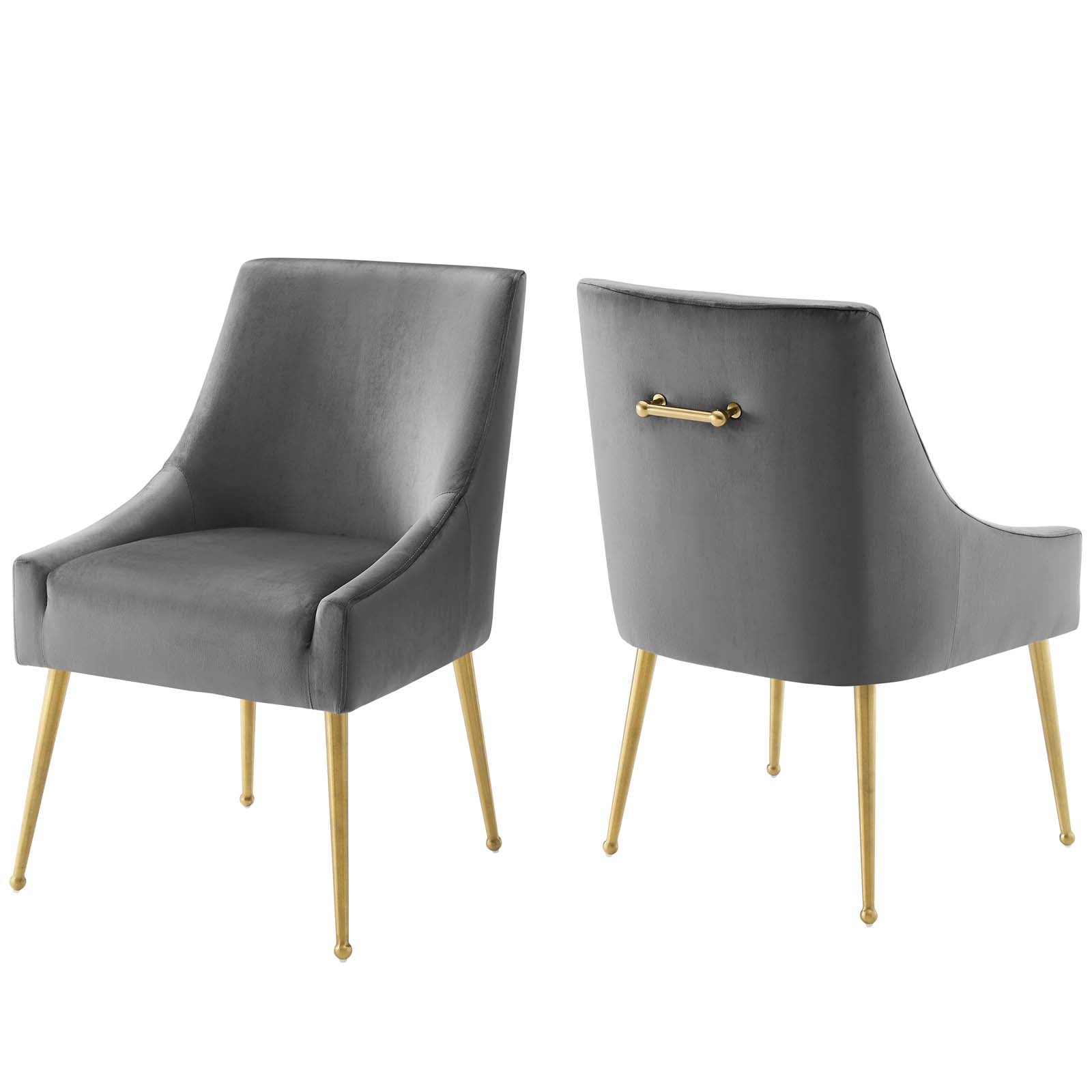 Modway Dining Chairs - Discern Upholstered Performance Velvet Dining Chair ( Set of 2 ) Gray