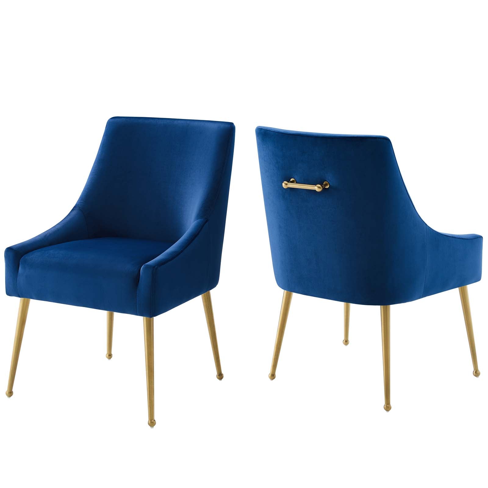 Modway Dining Chairs - Discern Upholstered Performance Velvet Dining Chair ( Set of 2 ) Navy
