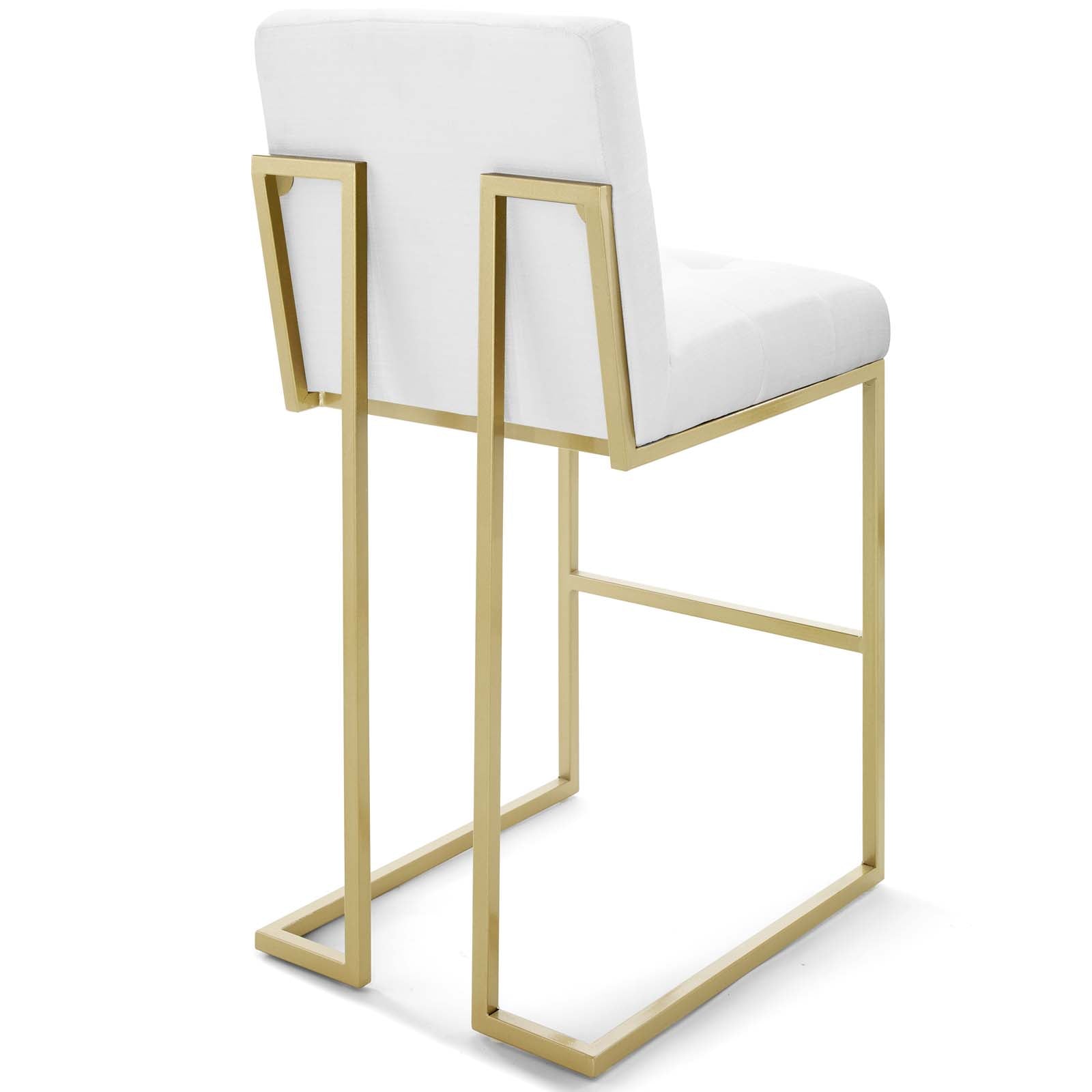 Modway Barstools - Privy Velvet Bar Stool Gold White (Set of 2)