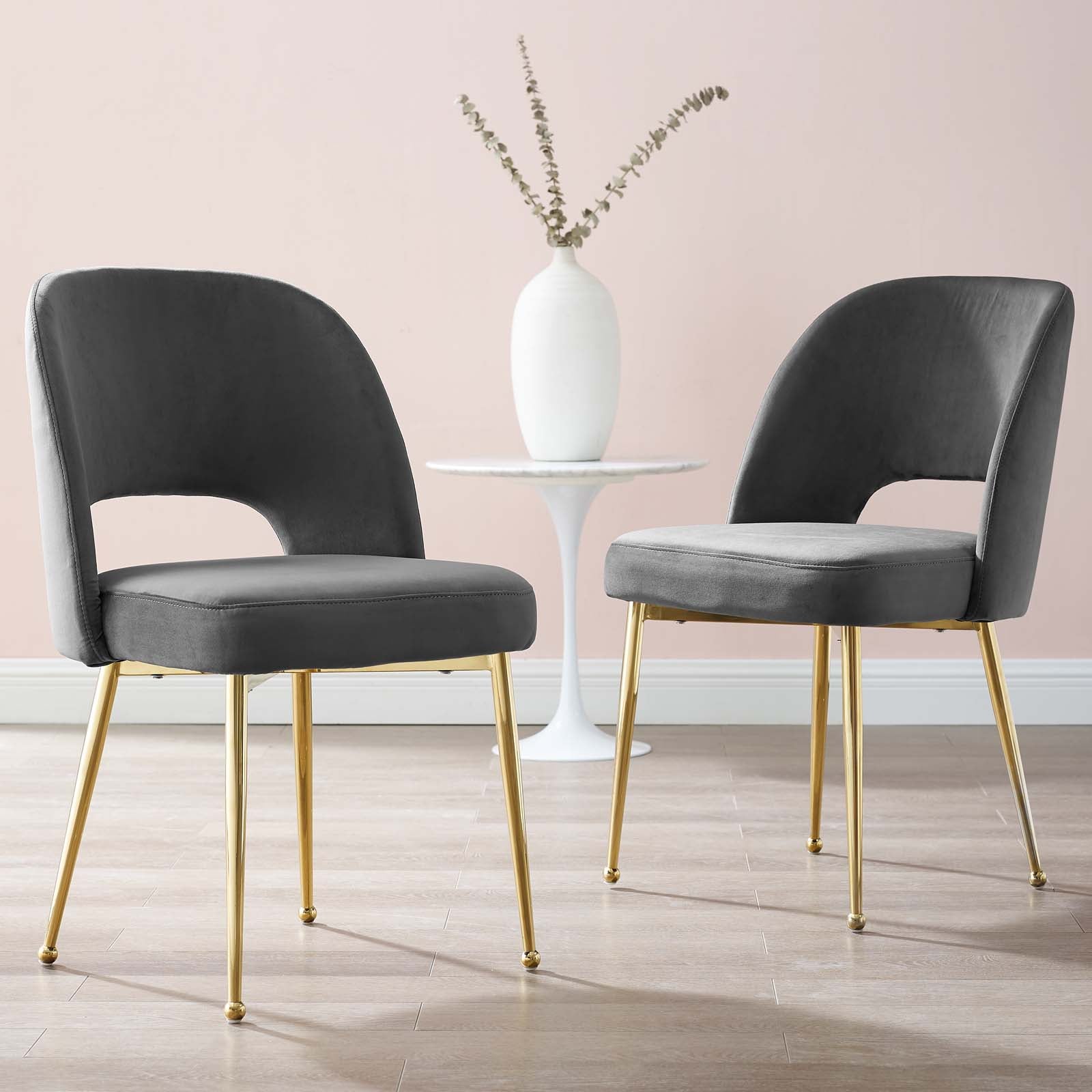 Modway Dining Chairs - Rouse Dining Room Side Chair Charcoal (Set of 2)