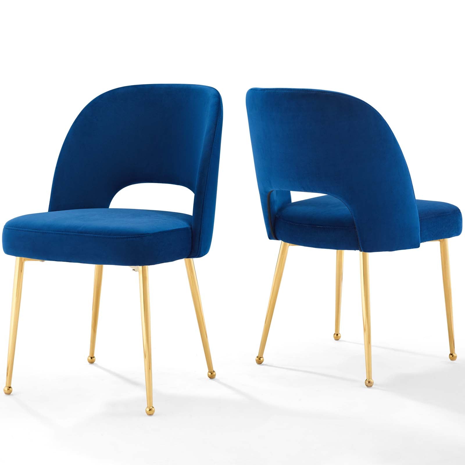 Modway Dining Chairs - Rouse Dining Room Side Chair Set of 2 Navy
