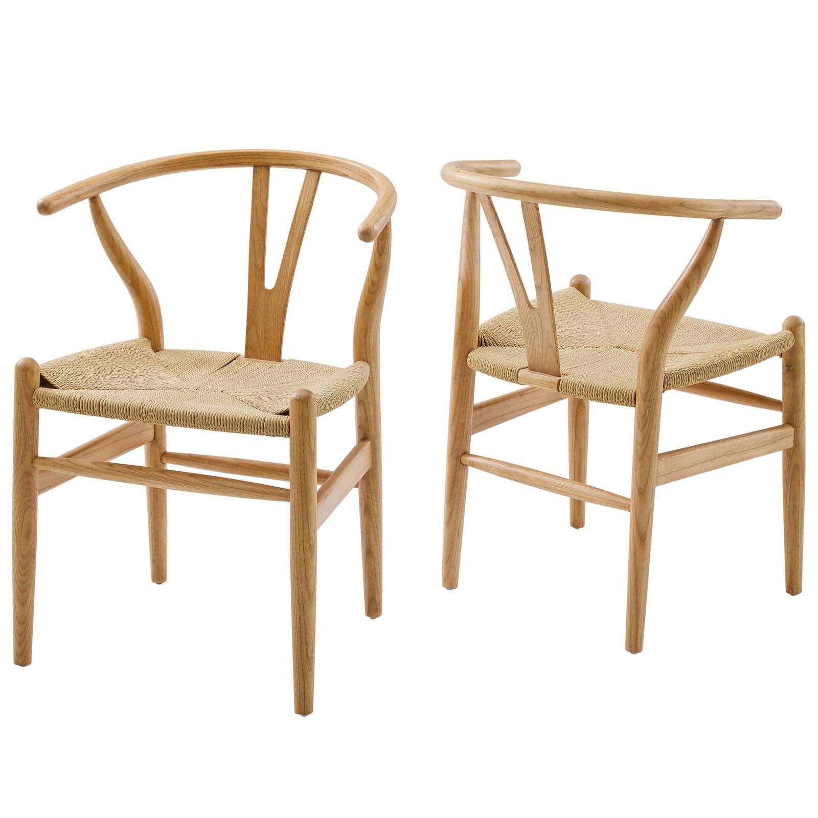 Modway Dining Chairs - Amish Wood Dining Armchair ( Set Of 2 ) Natural