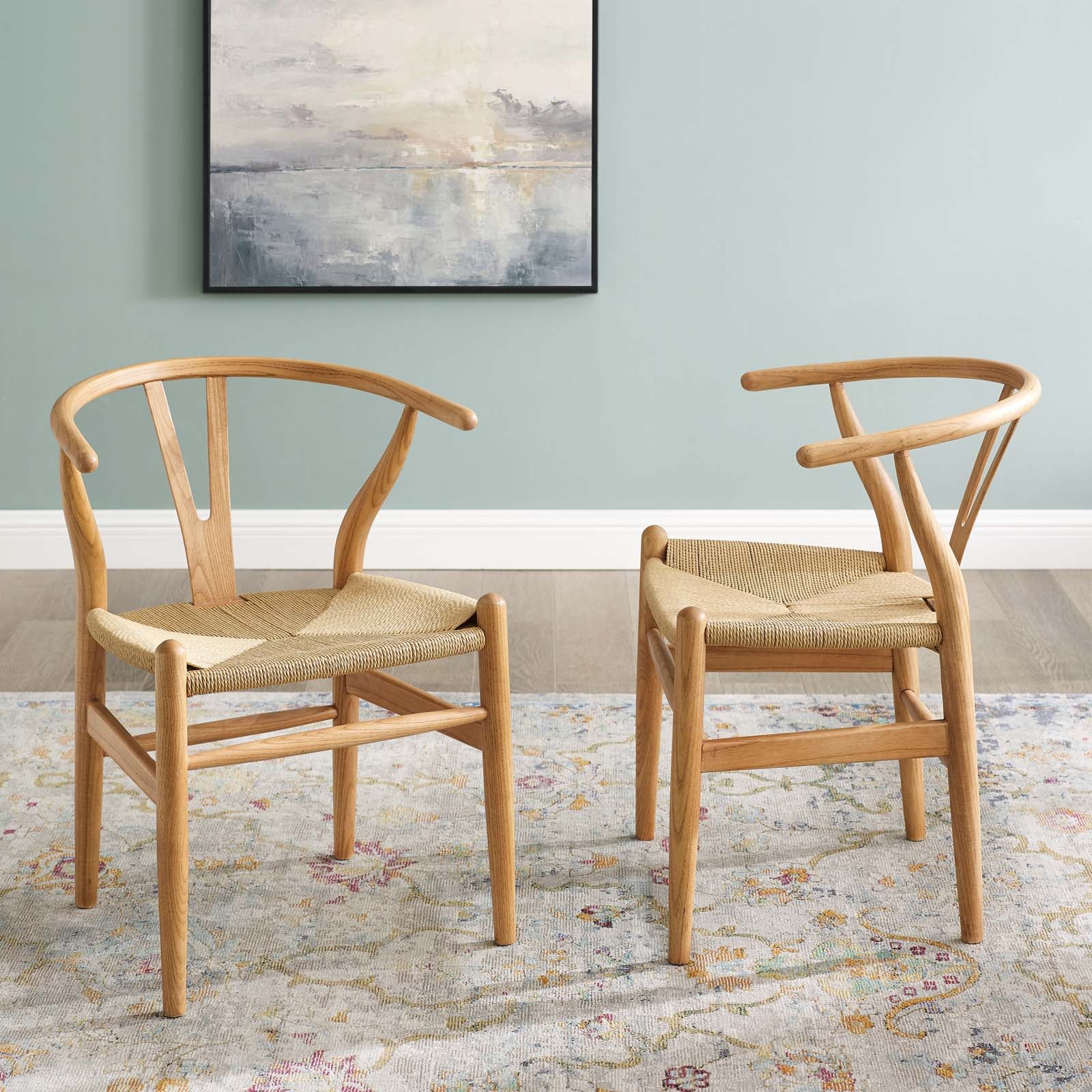 Modway Dining Chairs - Amish Wood Dining Armchair ( Set Of 2 ) Natural