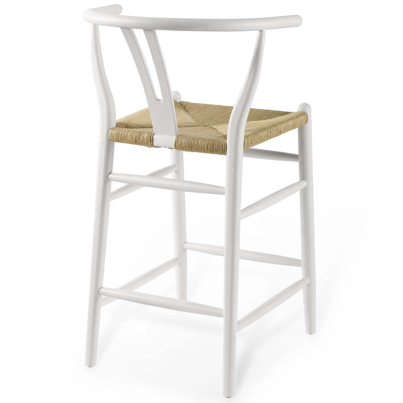 Modway Barstools - Amish Wood Counter Stool ( Set of 2 ) White