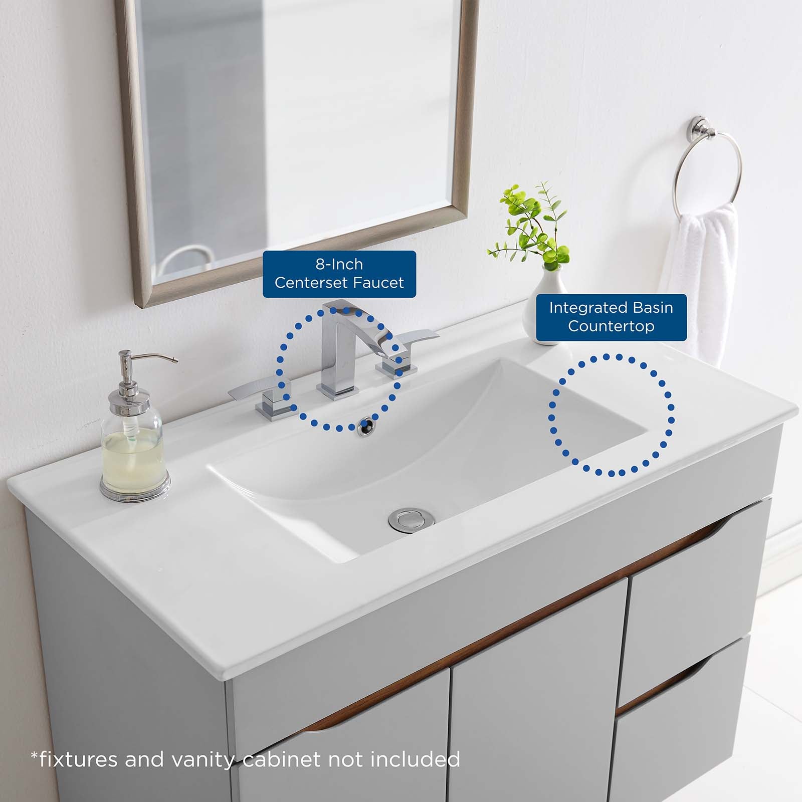 Modway Bathroom Vanity - Cayman 36" Bathroom Sink White