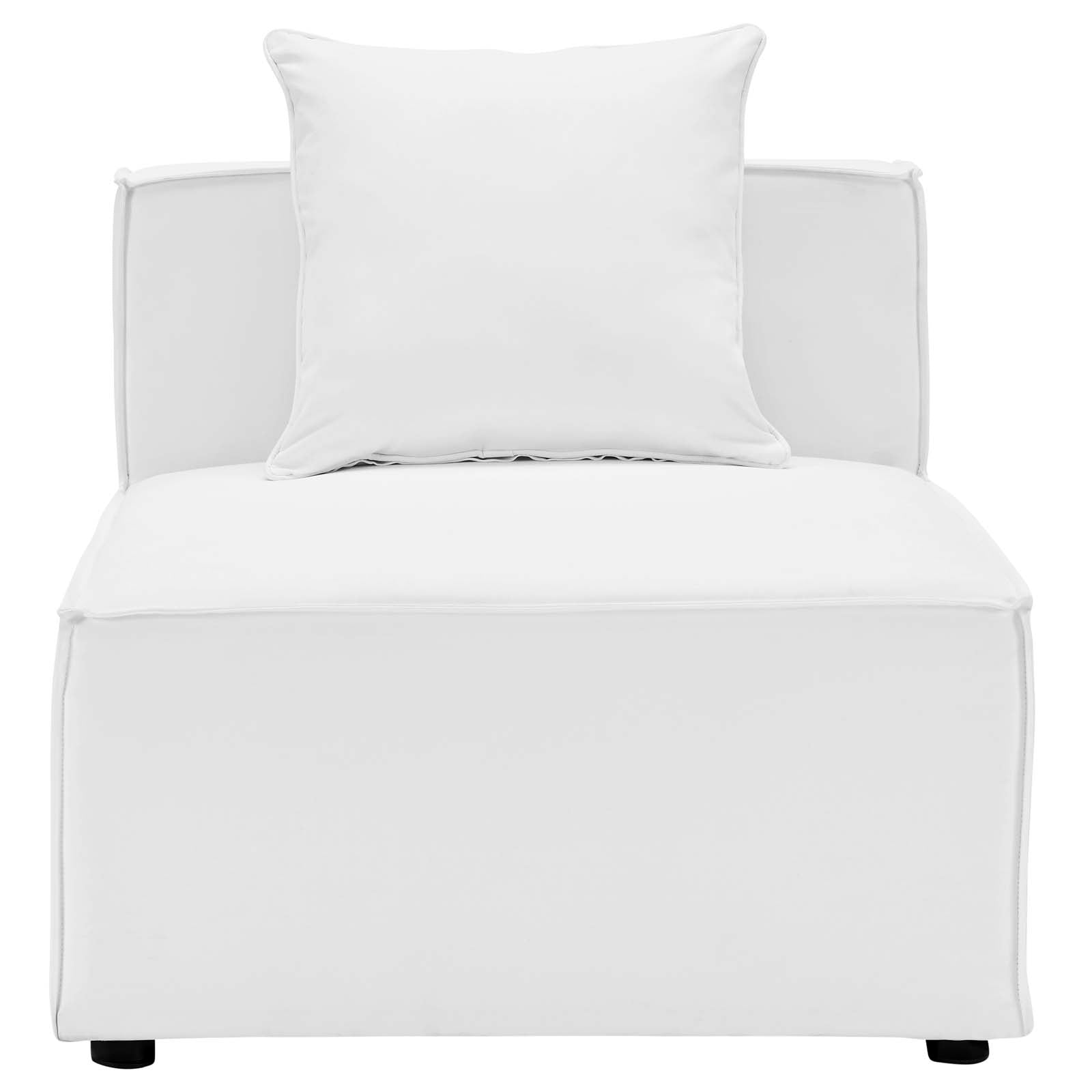 Modway Outdoor Chairs - Saybrook Outdoor Patio Upholstered Sectional Sofa Armless Chair White