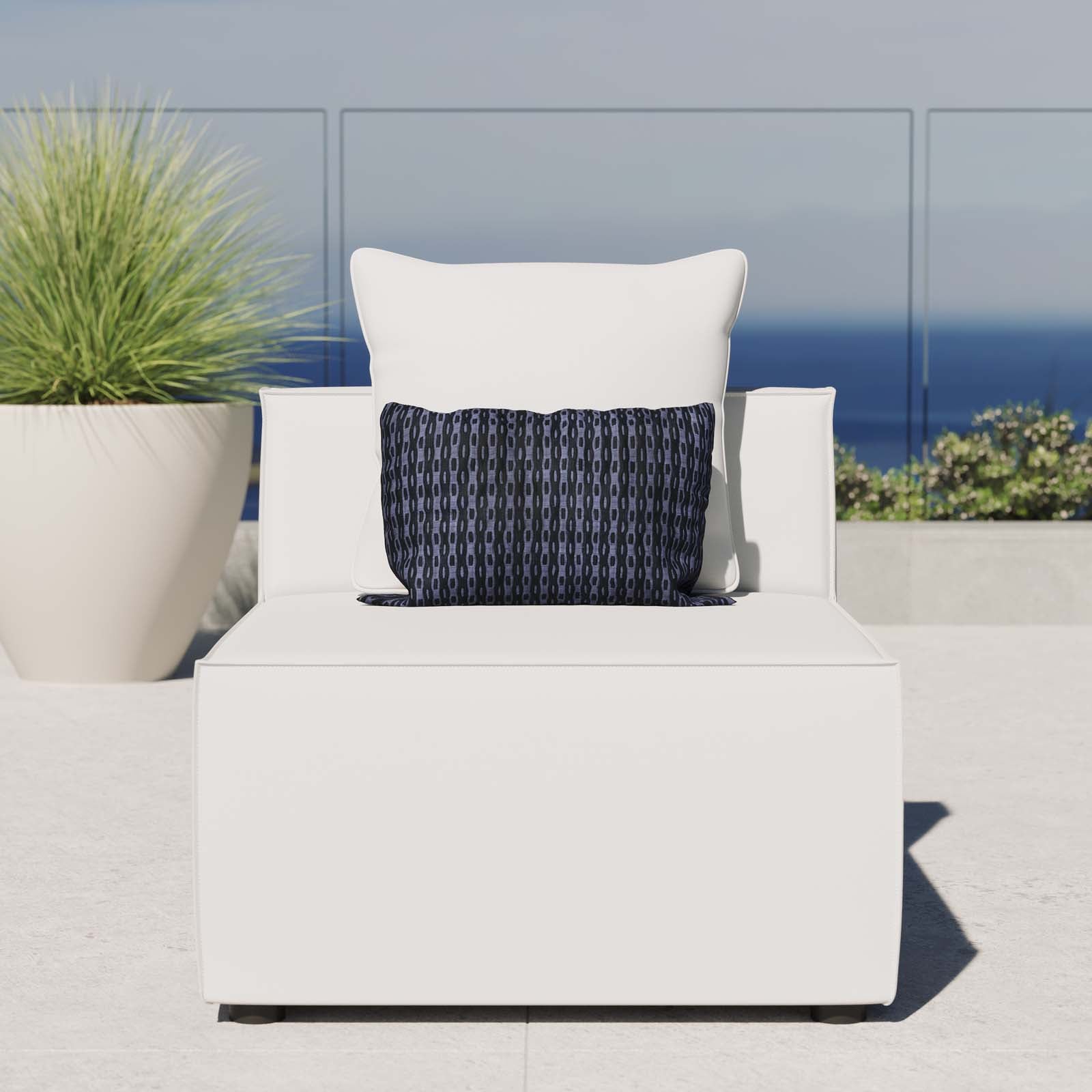 Modway Outdoor Chairs - Saybrook Outdoor Patio Upholstered Sectional Sofa Armless Chair White