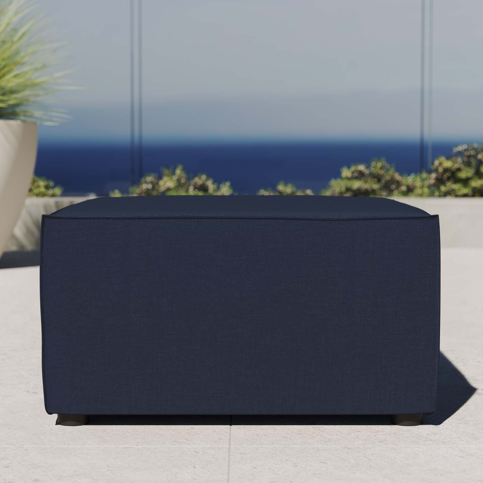 Modway Outdoor Stools & Benches - Saybrook Outdoor Patio Upholstered Sectional Sofa Ottoman Navy