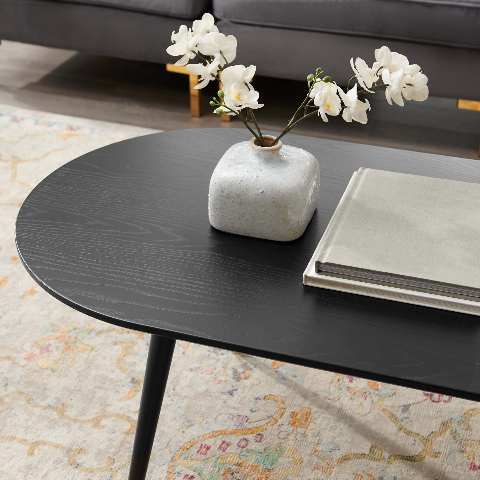 Modway Coffee Tables - Vigor-47"-Oval-Coffee-Table-Black