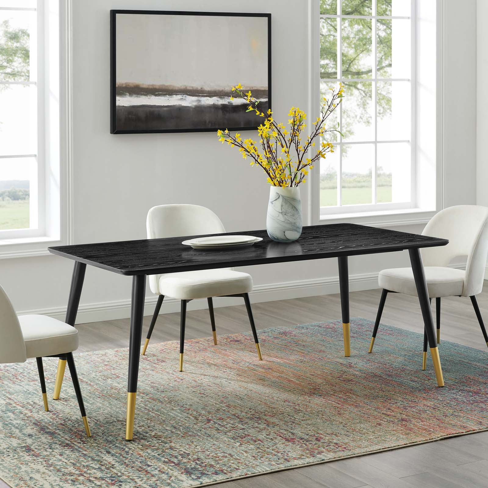 Modway Dining Tables - Vigor Rectangular Dining Table Black