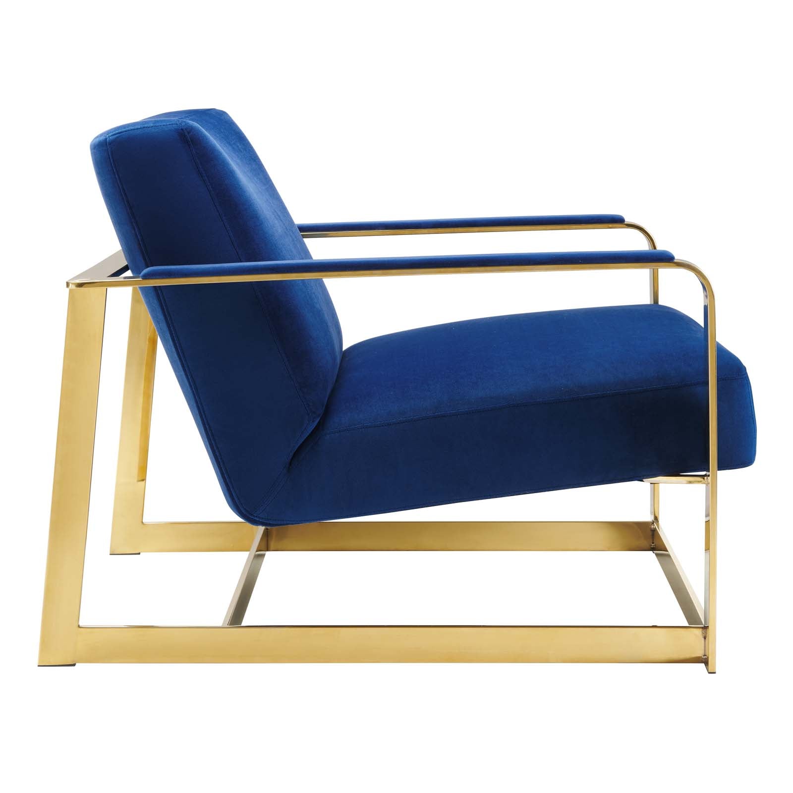 Modway Chairs - Seg Performance Velvet Accent Chair Gold Navy