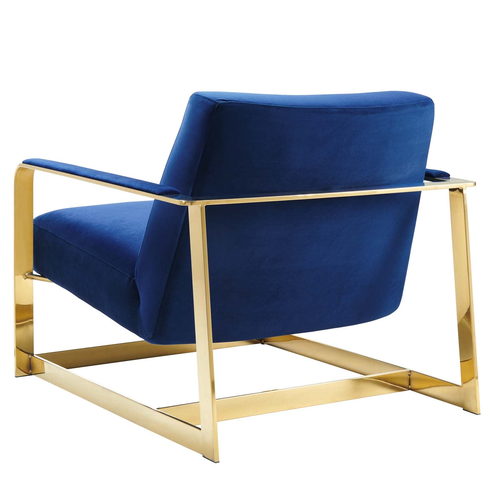 Modway Chairs - Seg Performance Velvet Accent Chair Gold Navy