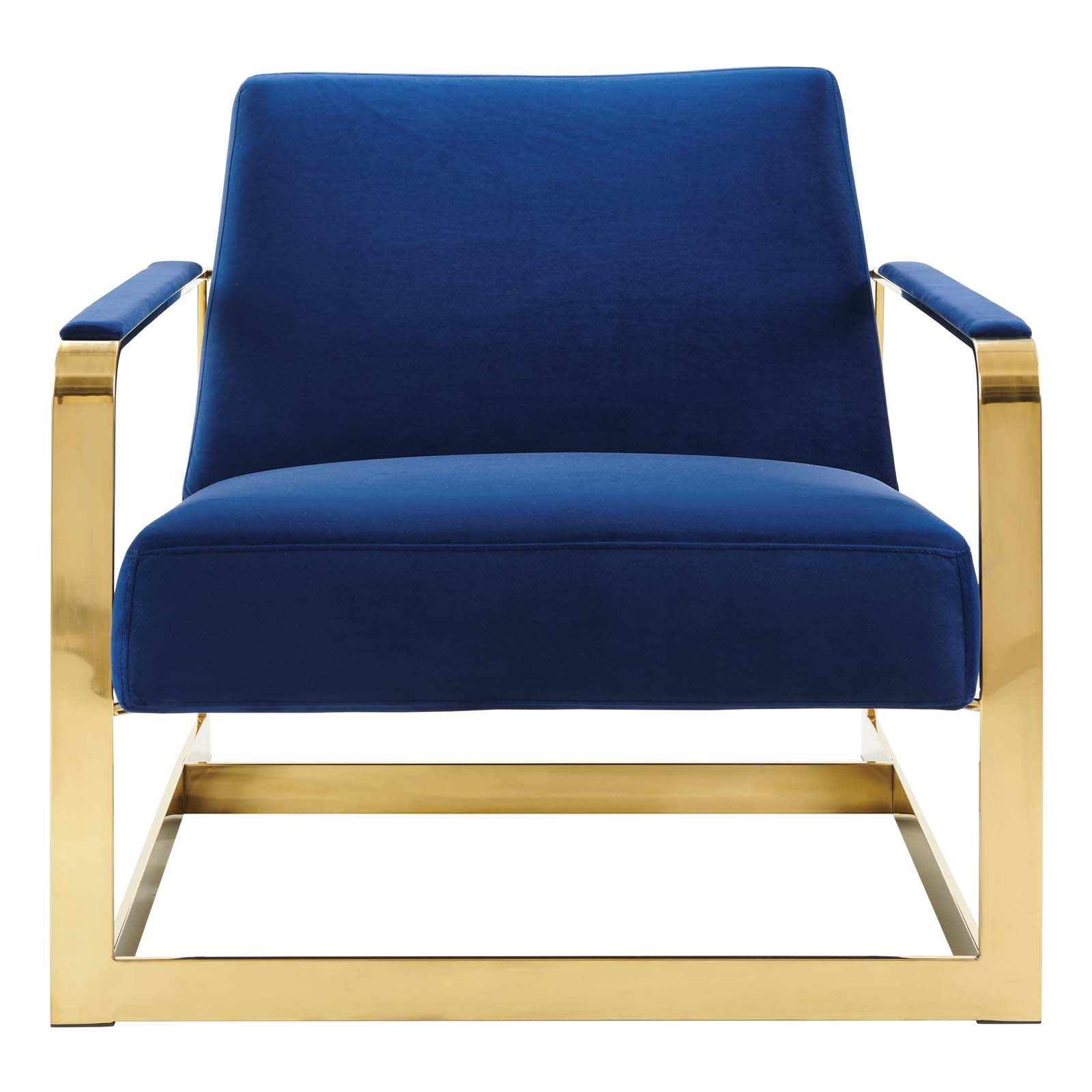 Modway Chairs - Seg Performance Velvet Accent Chair Gold Navy