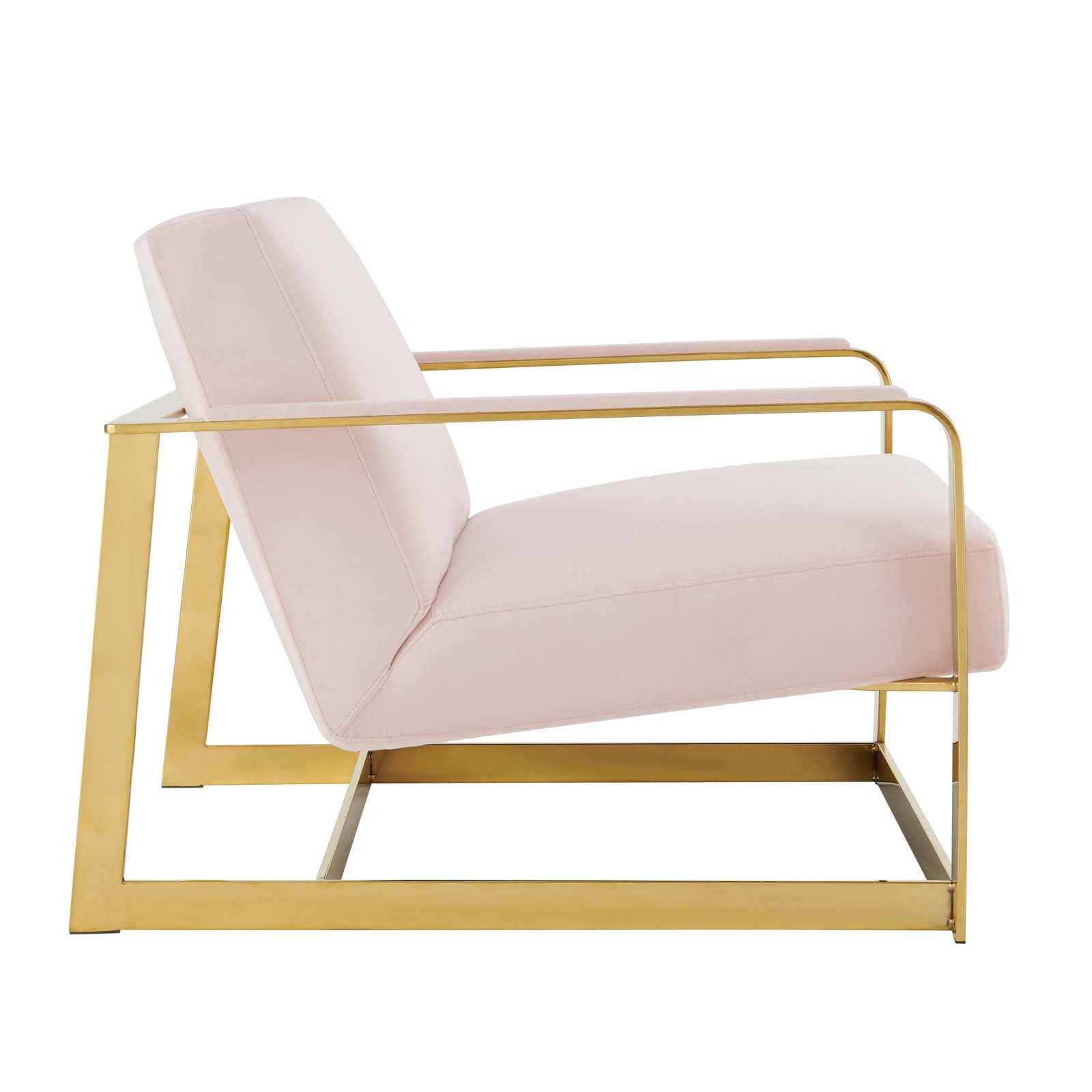 Modway Chairs - Seg Performance Velvet Accent Chair Gold Pink
