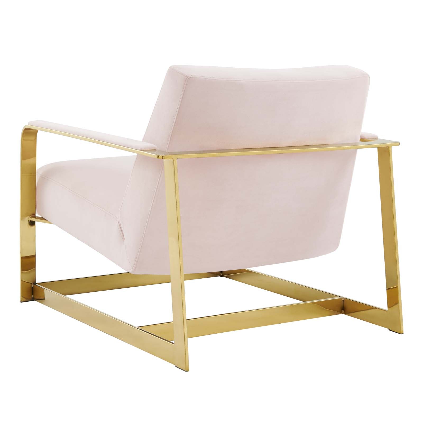 Modway Chairs - Seg Performance Velvet Accent Chair Gold Pink