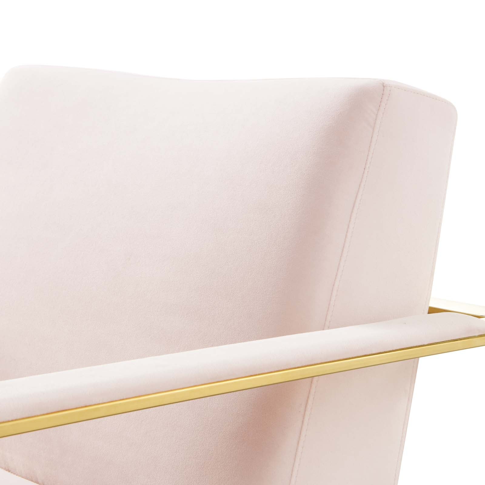 Modway Chairs - Seg Performance Velvet Accent Chair Gold Pink