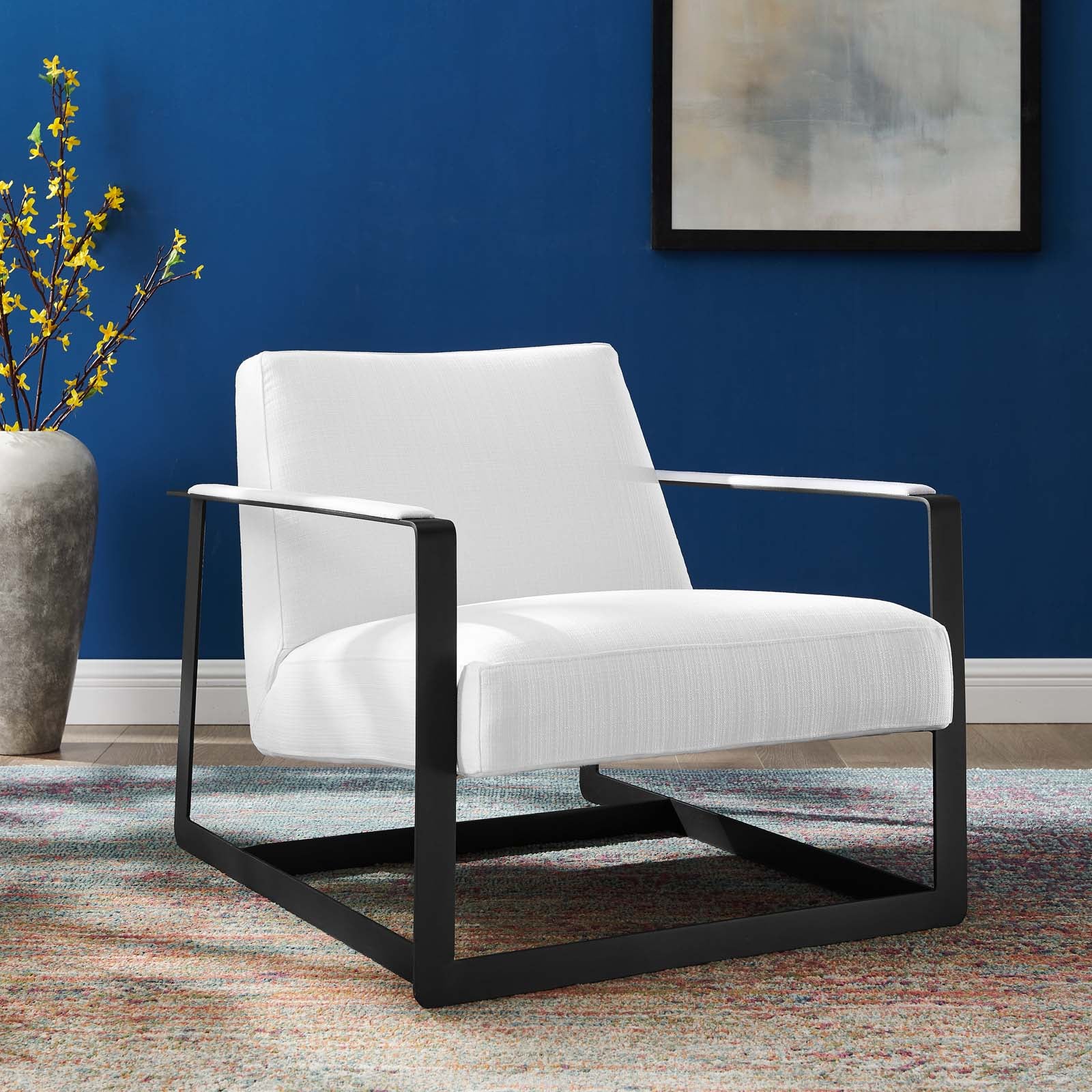 Modway Chairs - Seg Upholstered Accent Chair Black White