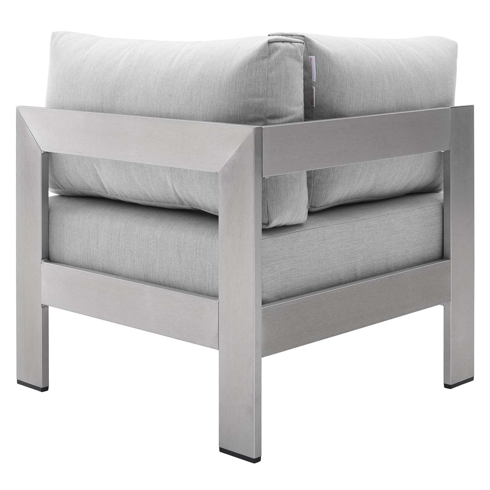 Modway Outdoor Sofas - Shore-Sunbrella¨-Fabric-Aluminum-Outdoor-Patio-Corner-Sofa-Silver-Gray