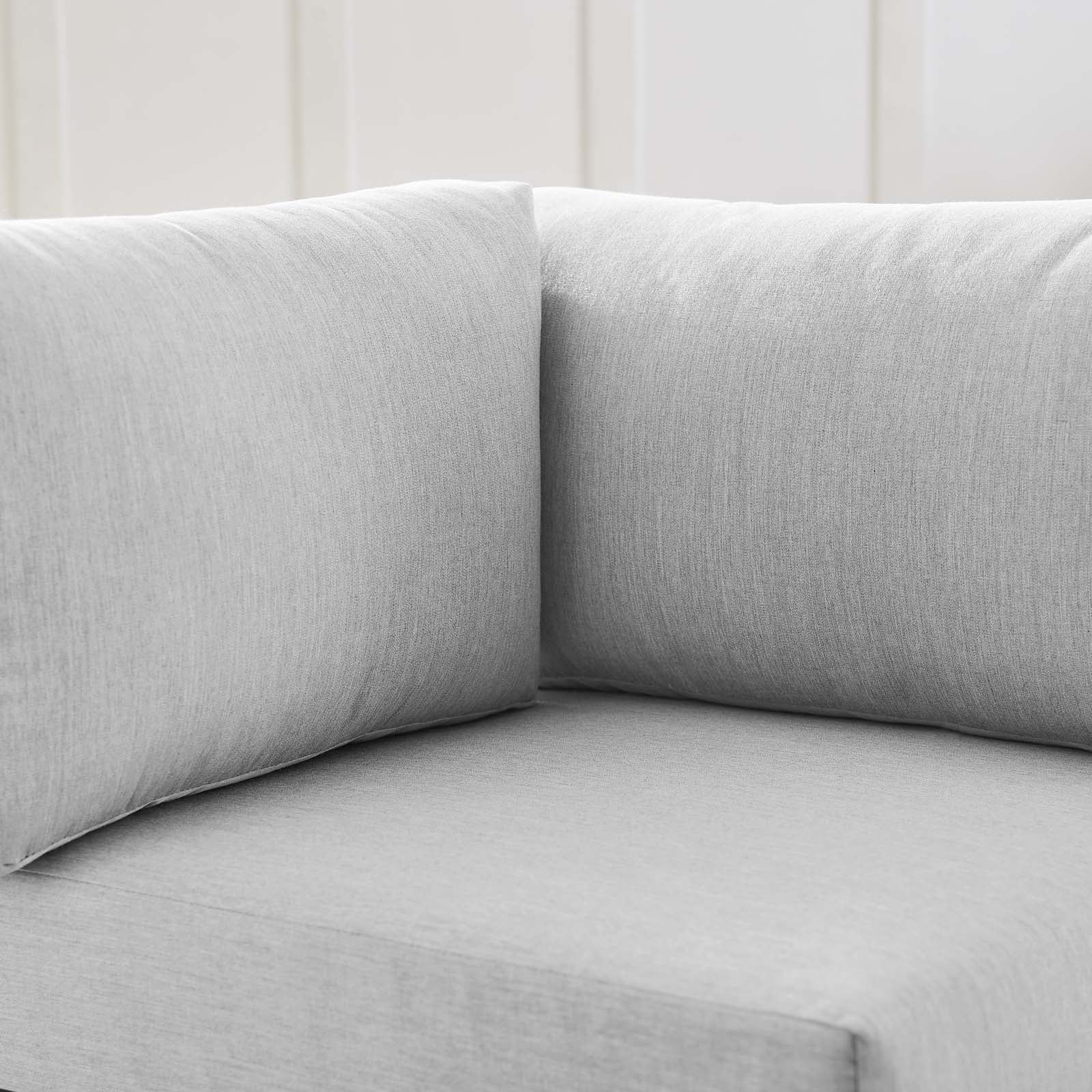 Modway Outdoor Sofas - Shore-Sunbrella¨-Fabric-Aluminum-Outdoor-Patio-Corner-Sofa-Silver-Gray