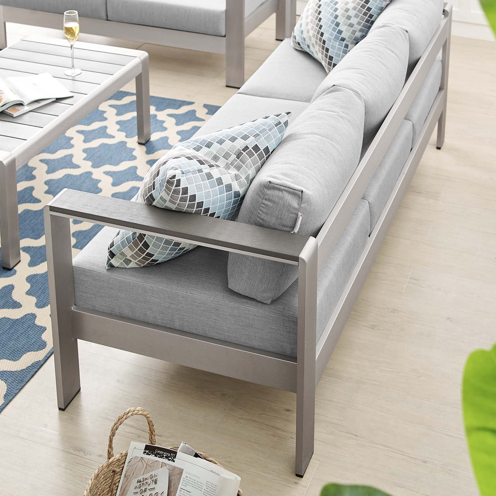 Outdoor aluminum sofa set deals