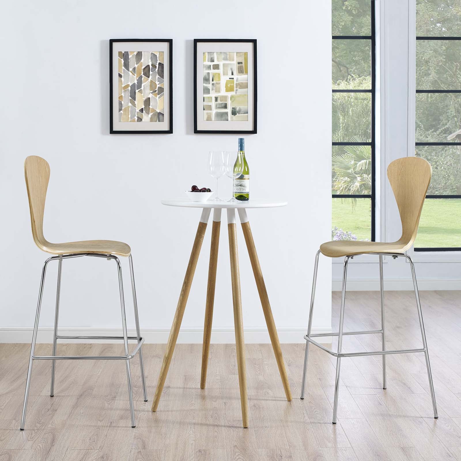Modway Barstools - Passage Dining Bar Stool Natural (Set of 2)