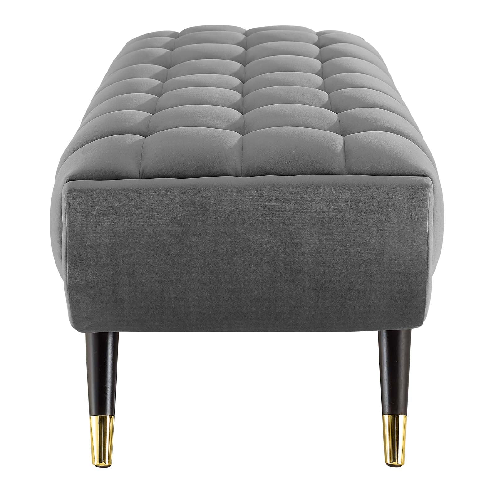 Modway Benches - Adept 60" Performance Velvet Bench Gray