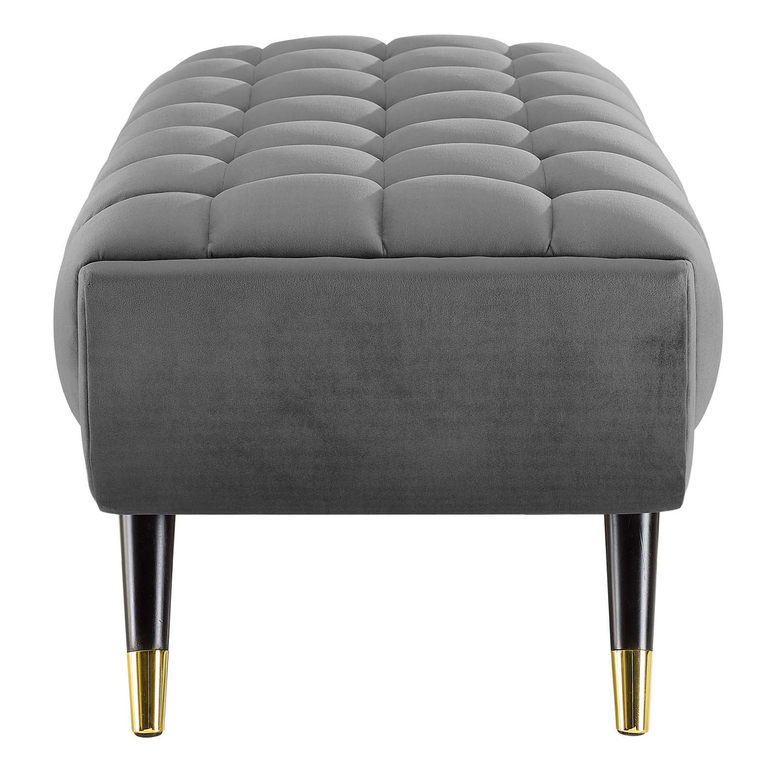 Modway Benches - Adept 47.5" Performance Velvet Bench Gray