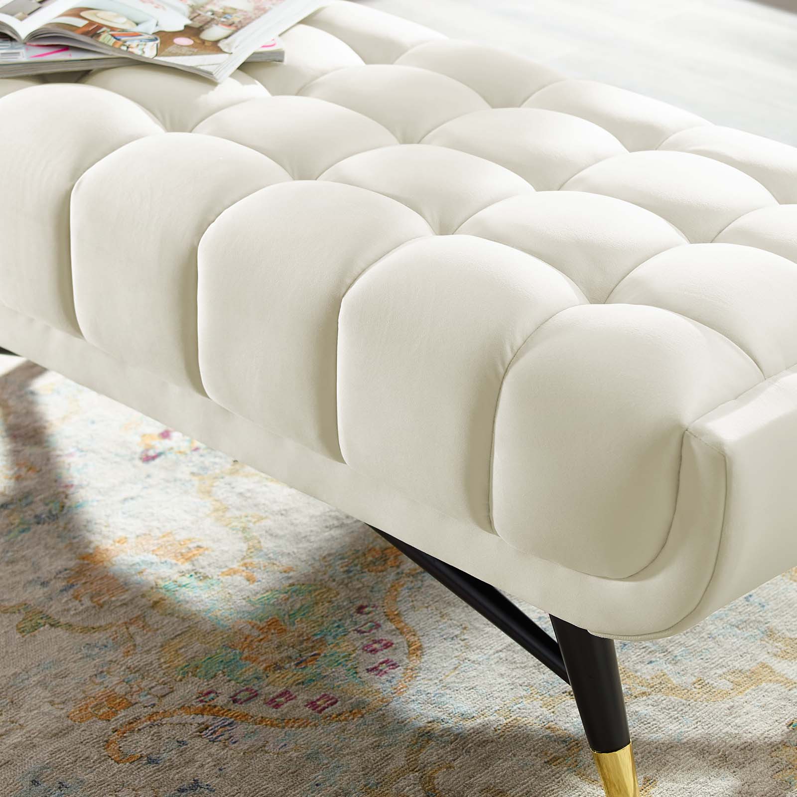Modway Benches - Adept 47.5" Performance Velvet Bench Ivory