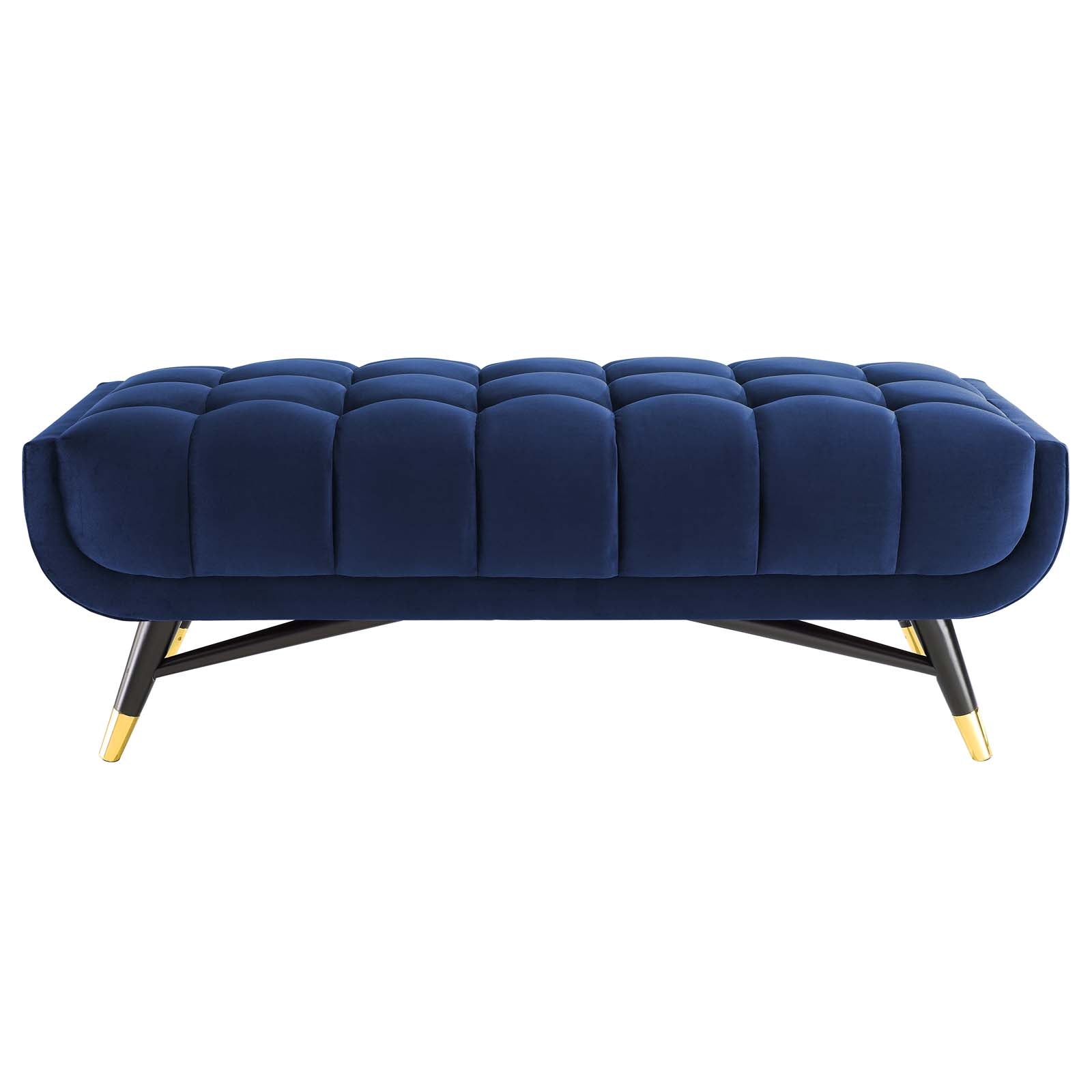 Modway Benches - Adept 47.5" Performance Velvet Bench Midnight Blue