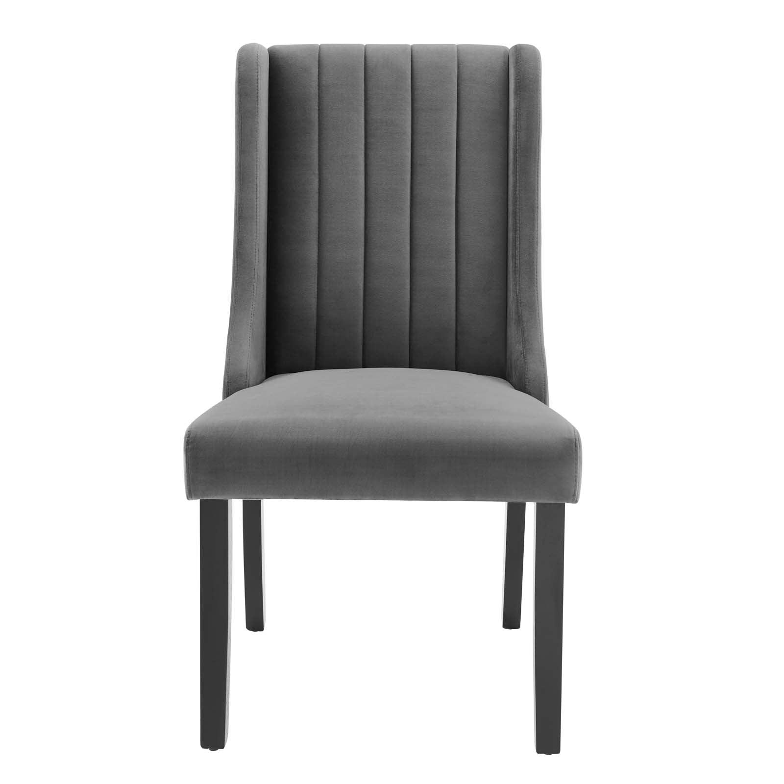 Modway Dining Chairs - Renew Parsons Performance Velvet Dining Side Chairs - Set of 2 Gray