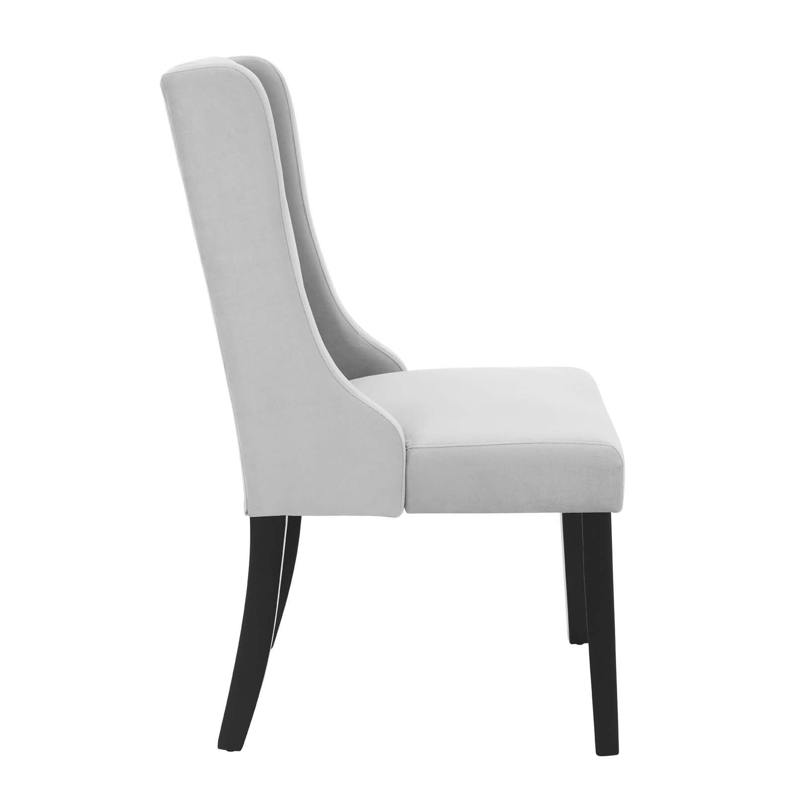 Modway Dining Chairs - Renew Parsons Performance Velvet Dining Side Chairs - Set of 2 Light Gray
