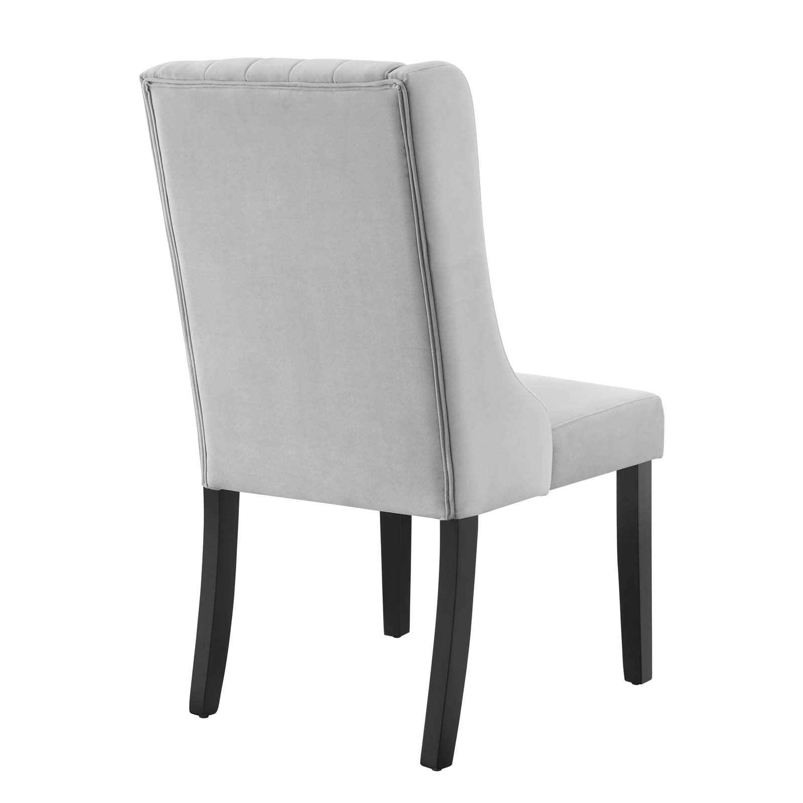 Modway Dining Chairs - Renew Parsons Performance Velvet Dining Side Chairs - Set of 2 Light Gray