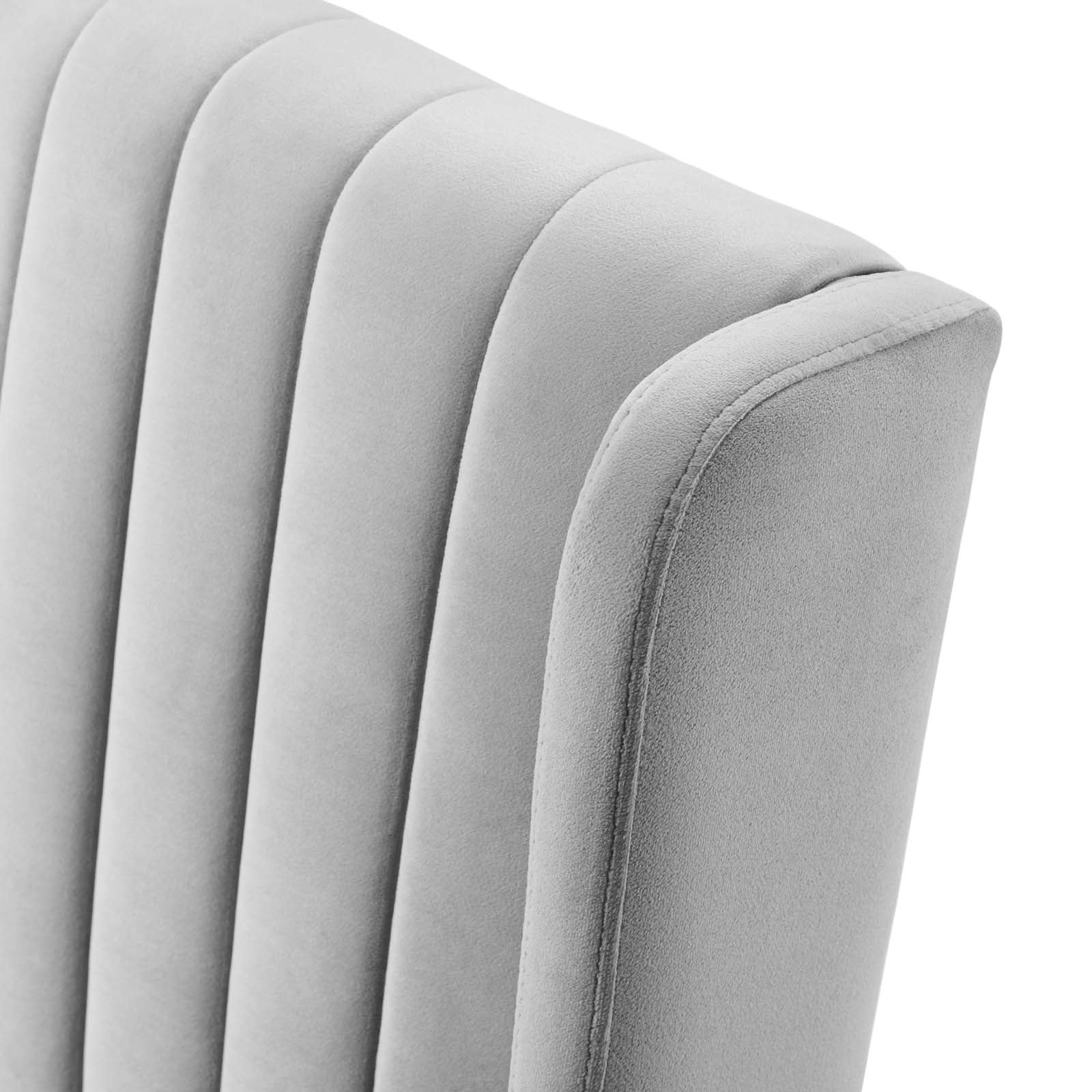 Modway Dining Chairs - Renew Parsons Performance Velvet Dining Side Chairs - Set of 2 Light Gray