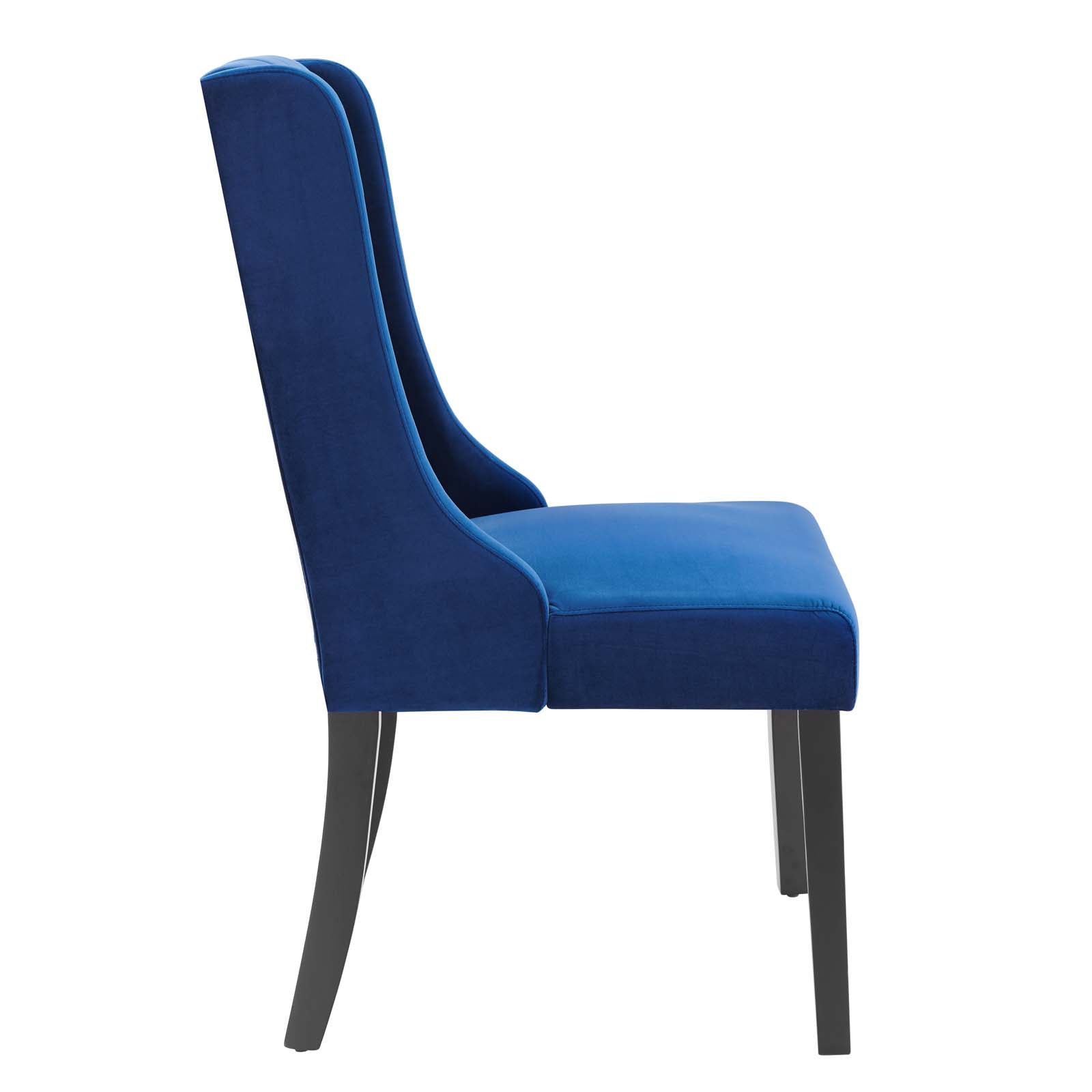 Modway Dining Chairs - Renew Parsons Performance Velvet Dining Side Chairs - Set of 2 Navy