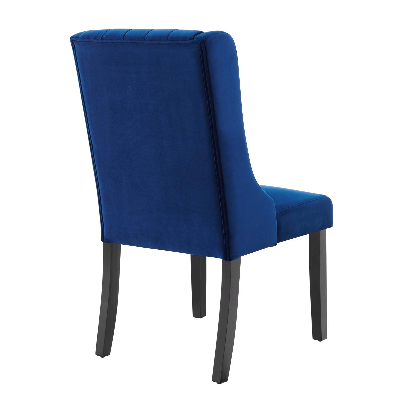 Modway Dining Chairs - Renew Parsons Performance Velvet Dining Side Chairs - Set of 2 Navy