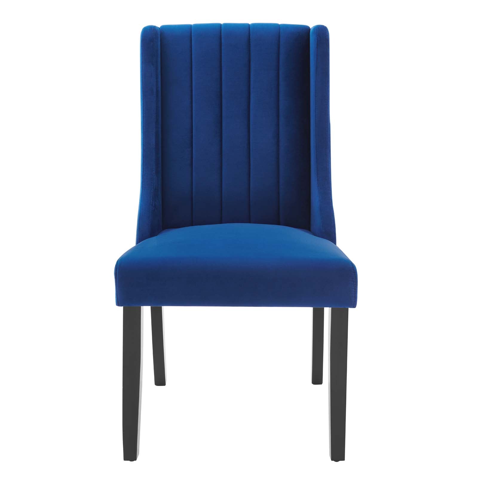 Modway Dining Chairs - Renew Parsons Performance Velvet Dining Side Chairs - Set of 2 Navy