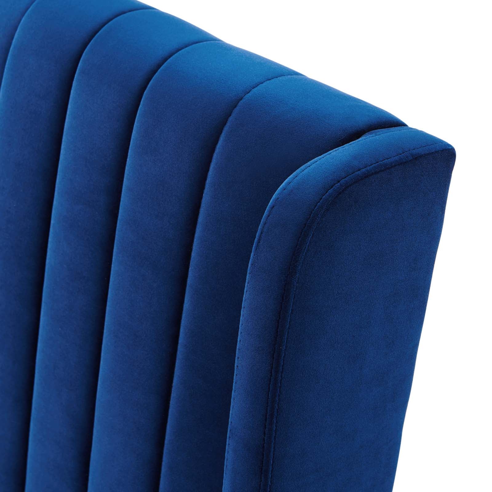 Modway Dining Chairs - Renew Parsons Performance Velvet Dining Side Chairs - Set of 2 Navy
