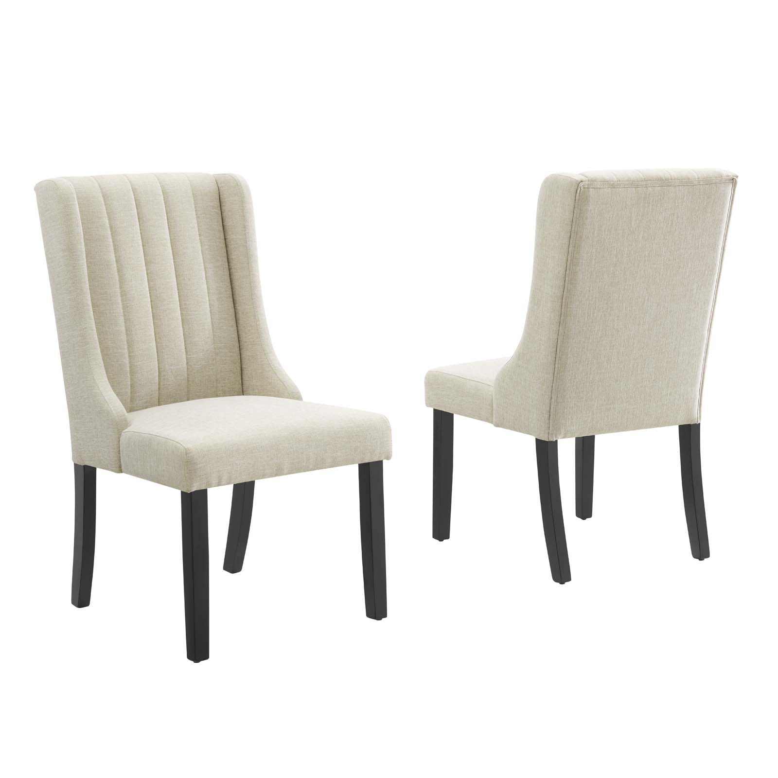 Modway Dining Chairs - Renew Parsons Fabric Dining Side Chairs - Set of 2 Beige