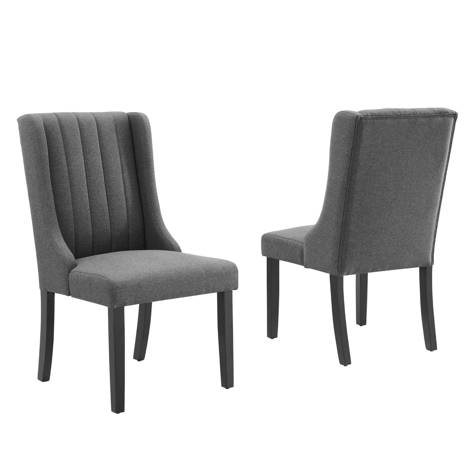 Modway Dining Chairs - Renew Parsons Fabric Dining Side Chairs - Set of 2 Gray