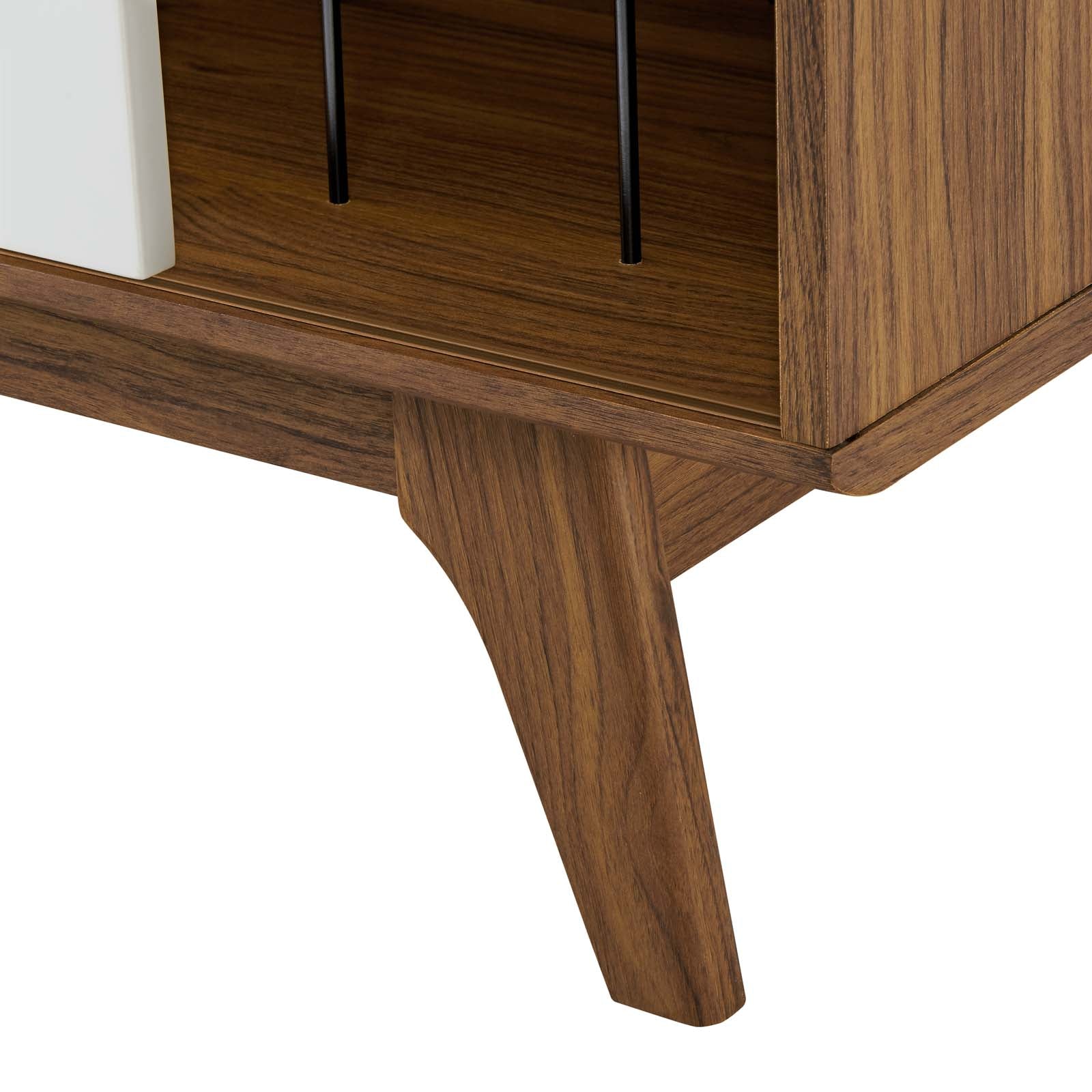 Modway TV & Media Units - Envision Vinyl Record Display Stand Walnut White