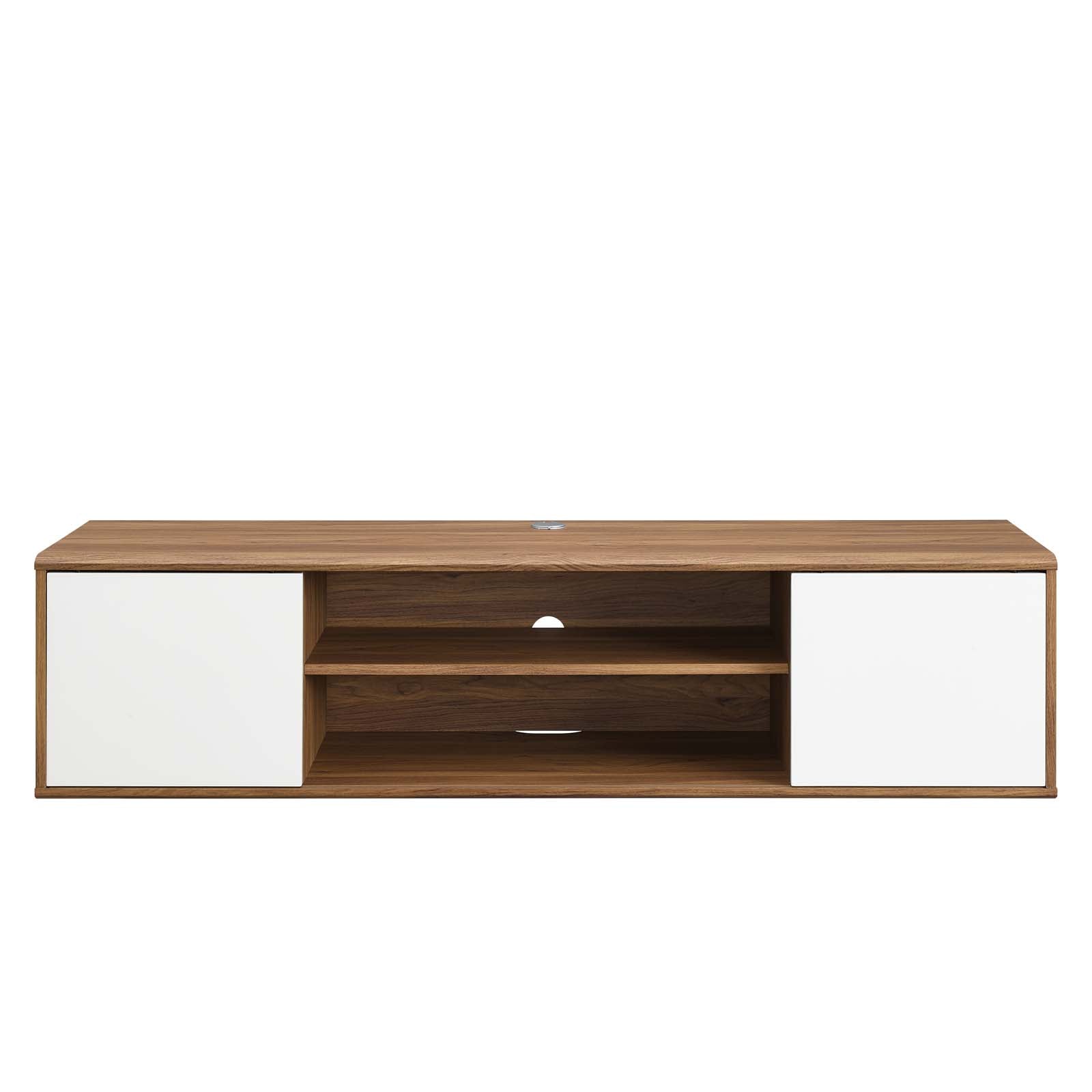 Modway TV & Media Units - Envision 60" Wall Mount TV Stand Walnut White