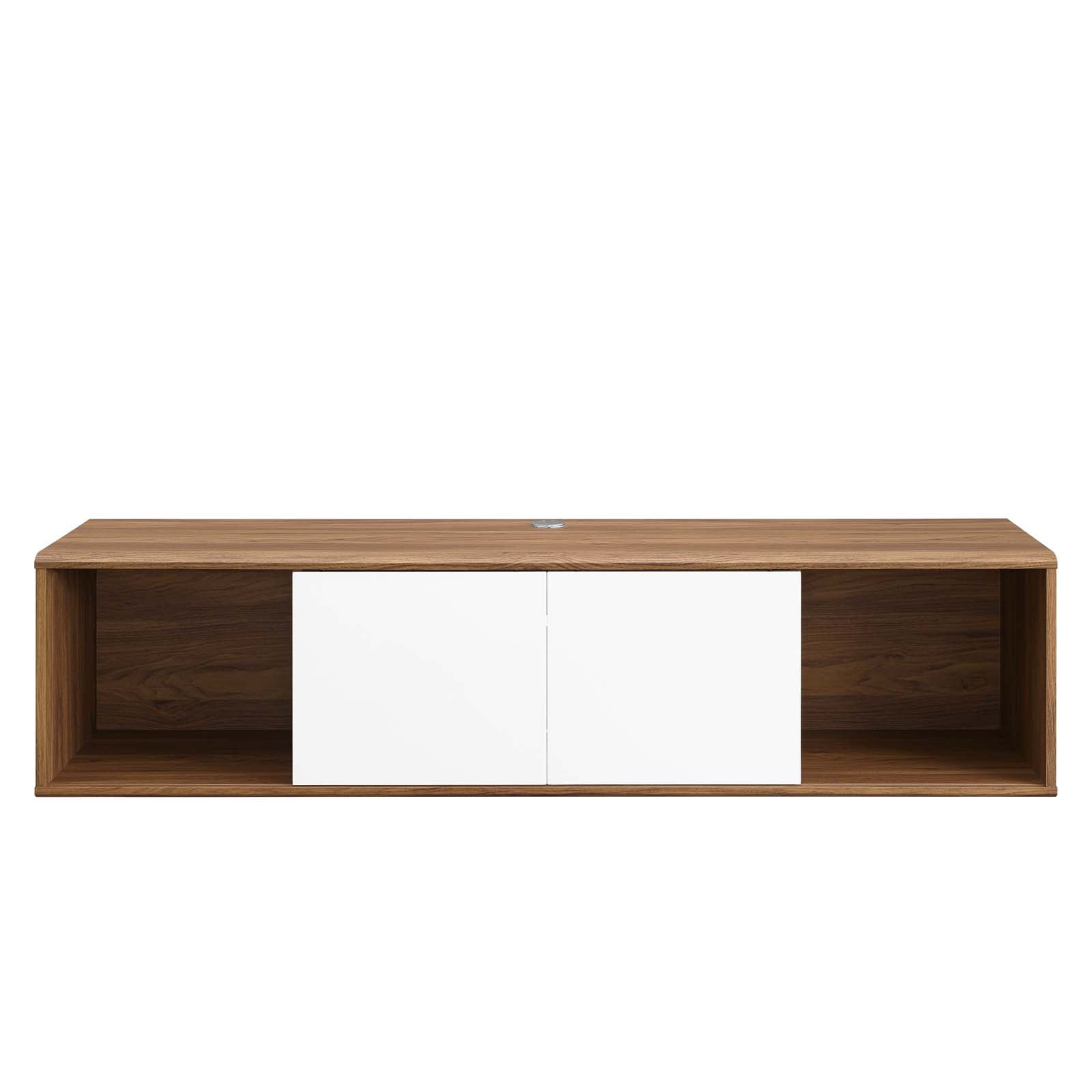 Modway TV & Media Units - Envision 60" Wall Mount TV Stand Walnut White